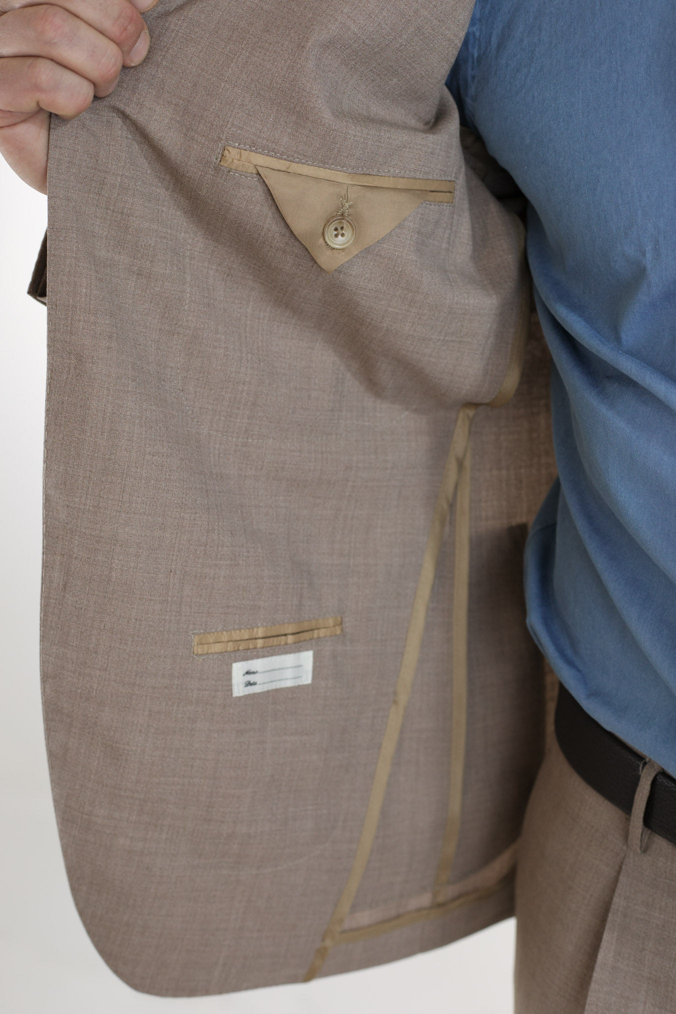 TAGLIATORE Fresh Beige Wool and Silk Single-Breasted SUIT