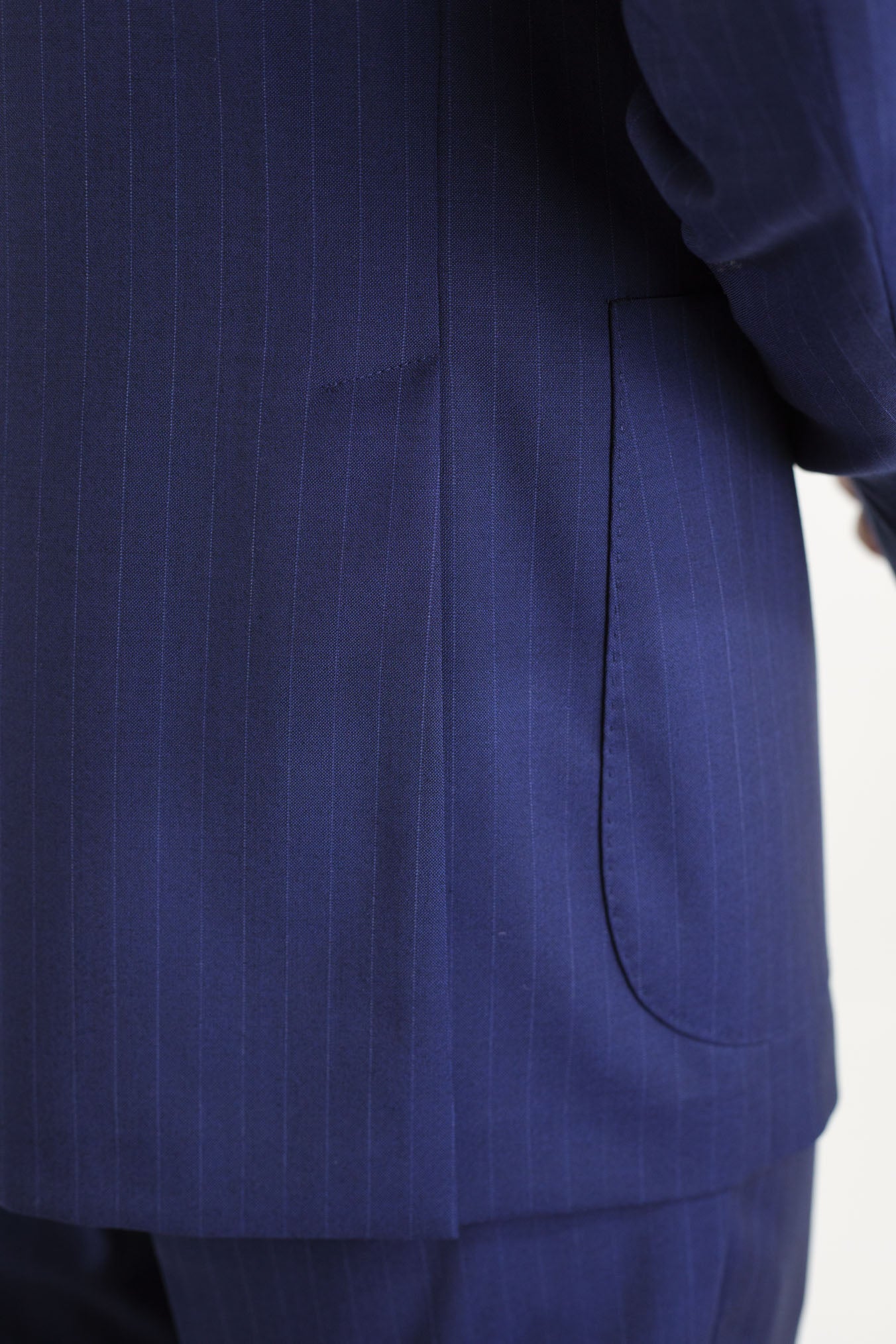 BOGLIOLI Double-breasted Pinstriped Suit in Blue Cool Wool