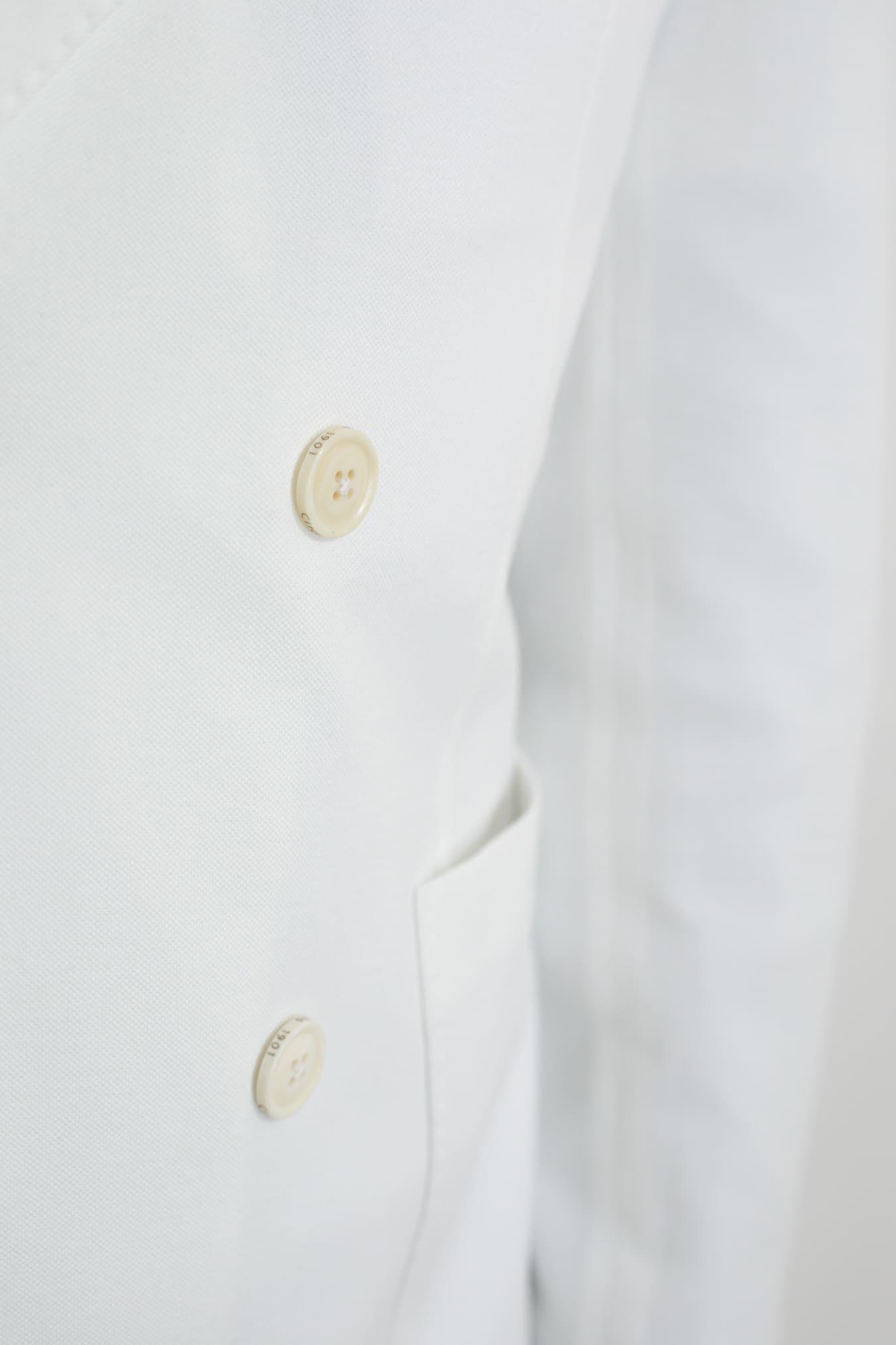CIRCOLO 1901 Double-breasted Jersey Cotton Piquet Jacket White