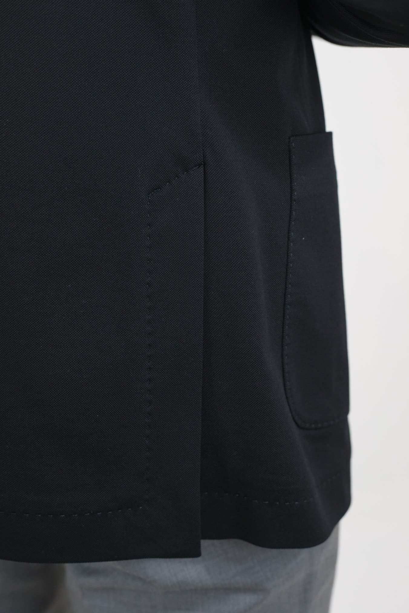CIRCOLO 1901 Black Piquet Cotton Jersey Jacket