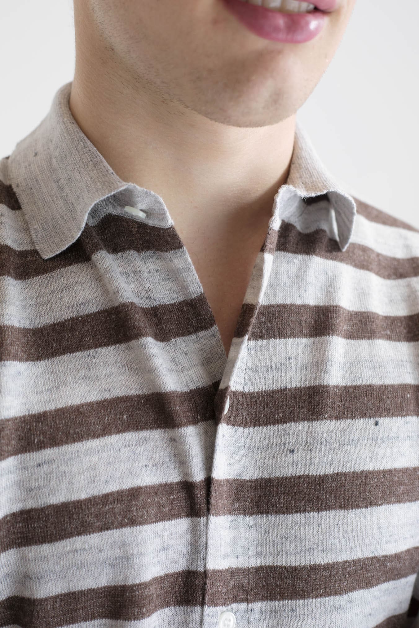 GUARINO MM Linen and Cotton Striped Shirt