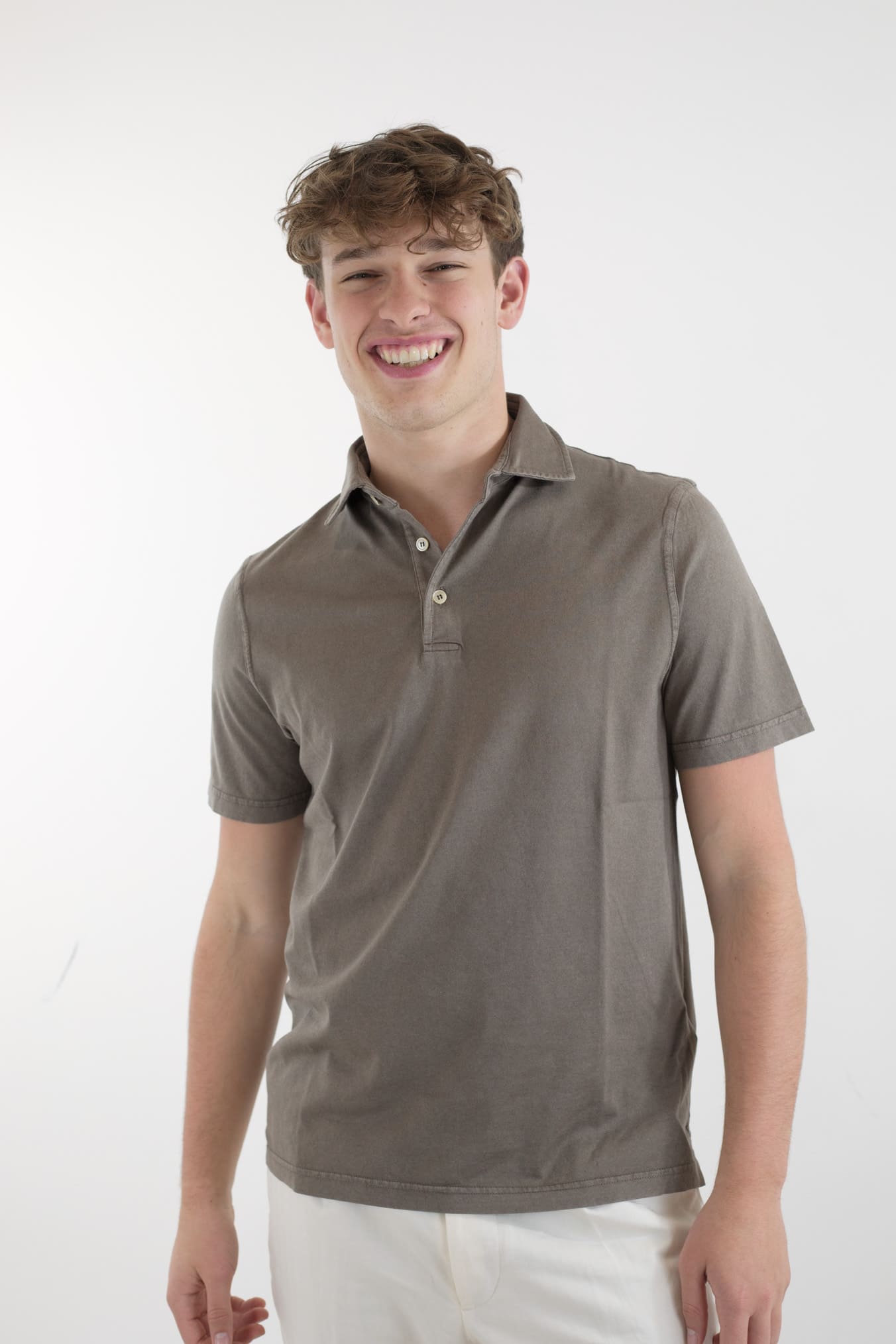 FEDELI Polo MM Organic Cotton Giza Frosted Brown