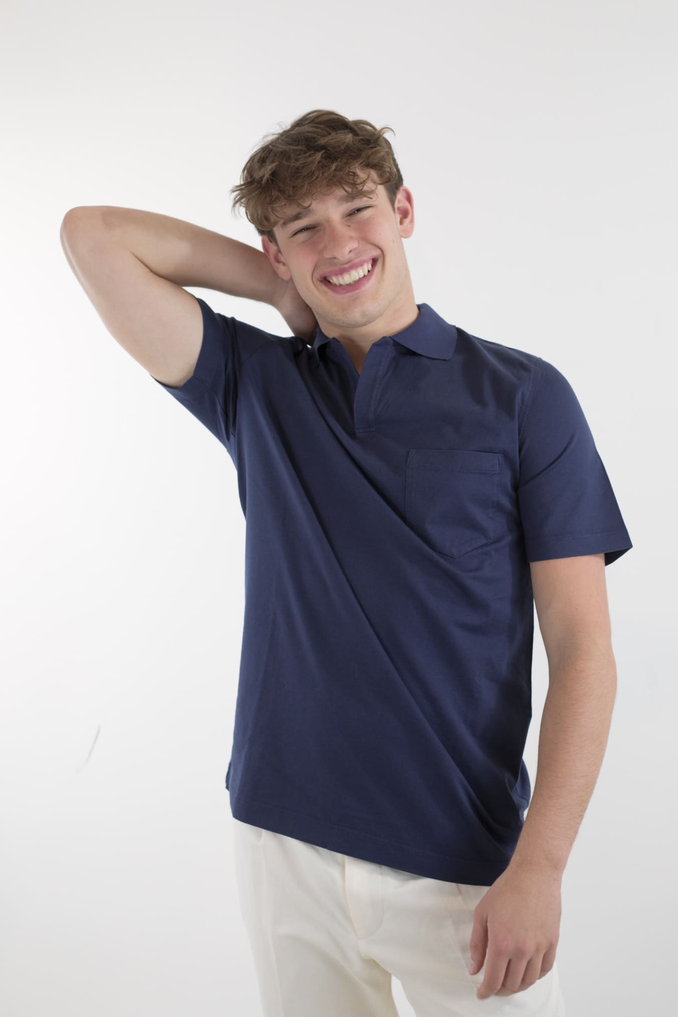 SEASE Polo MM T-Shirt Crew Jersey Cotton Navy Blue