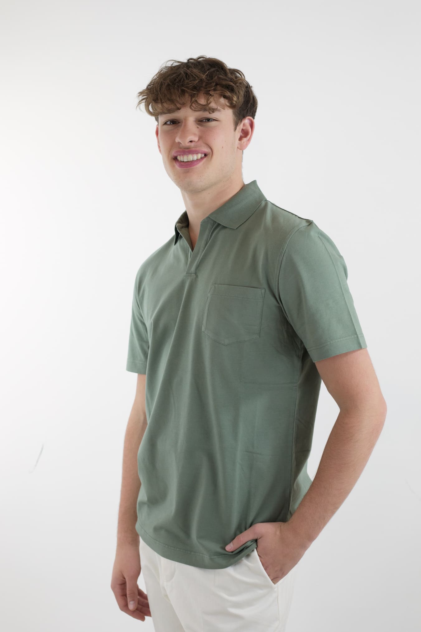 SEASE Polo MM T-Shirt Crew Jersey Cotton Sage Green