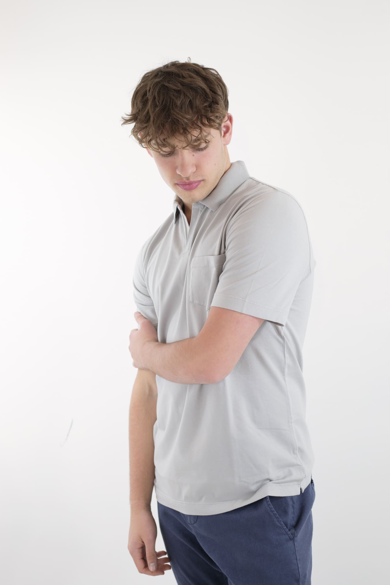 SEASE Polo MM T-Shirt Crew Jersey Cotton Pearl Grey