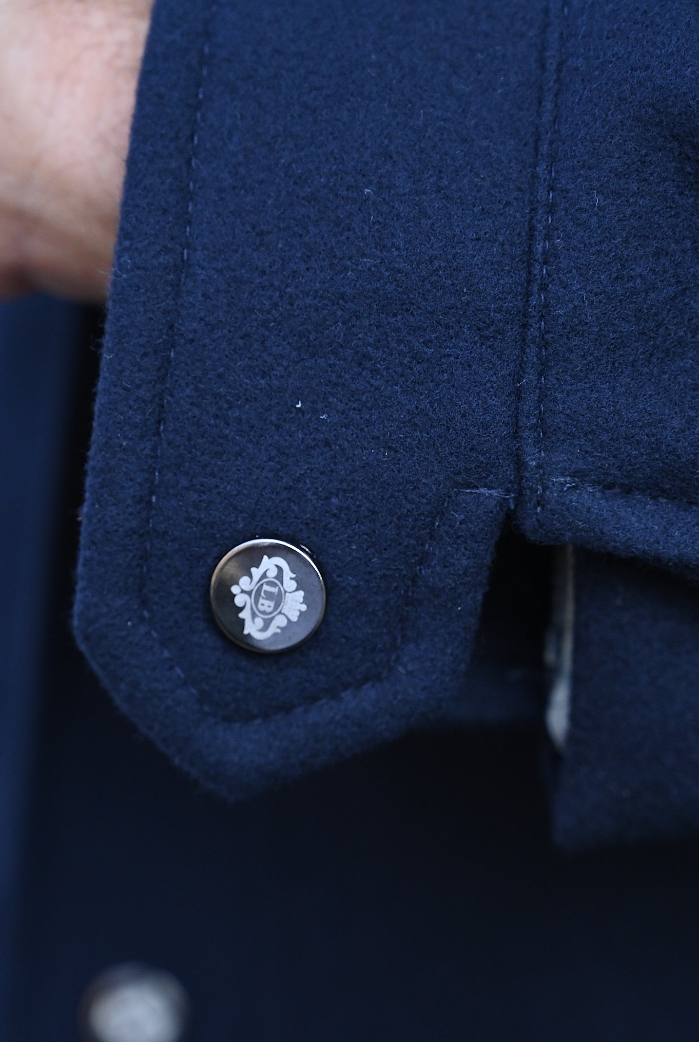 LUIGI BORRELLI Super 180's Navy Blue Wool Overshirt