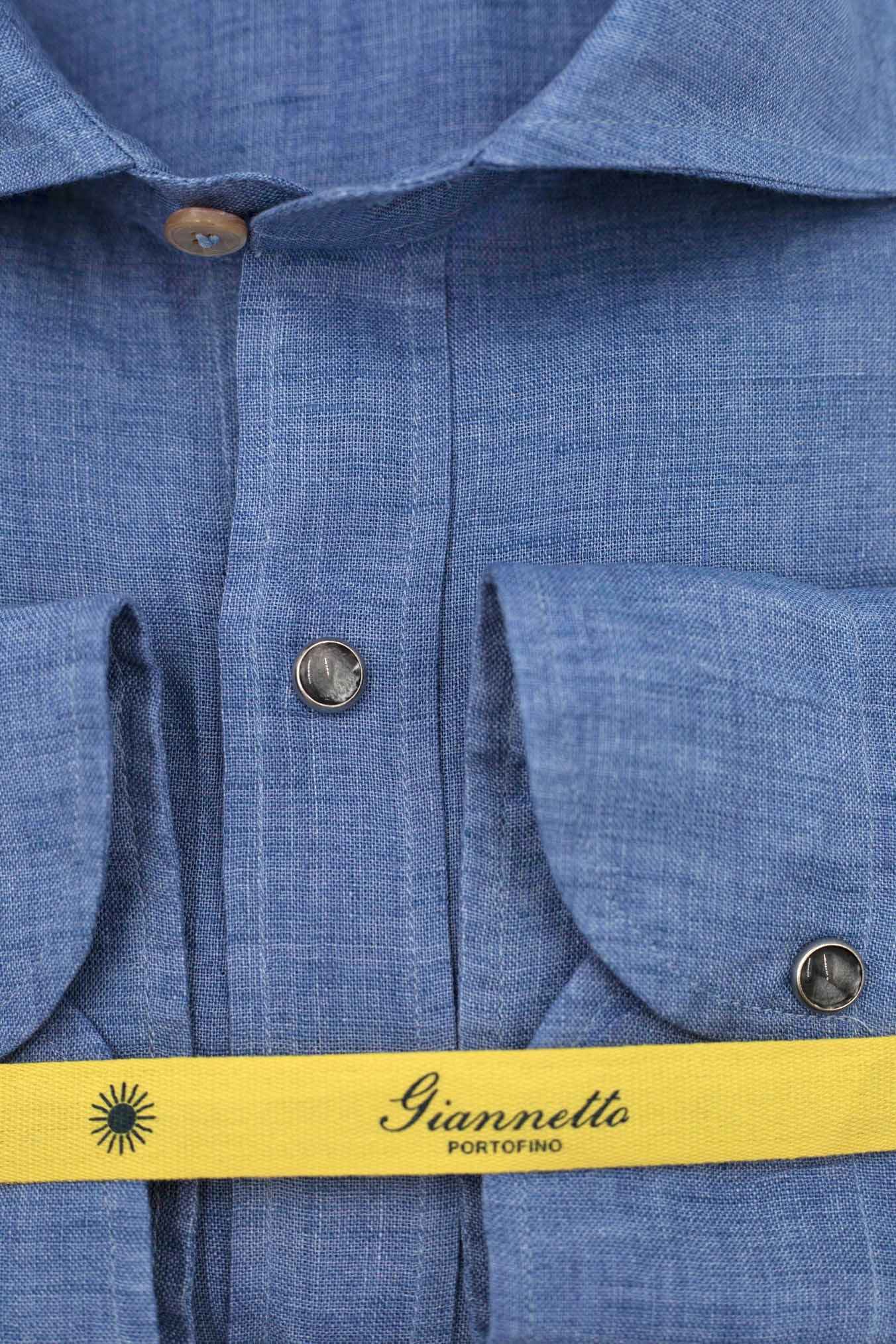 GIANNETTO PORTOFINO Light Blue Linen Shirt COMFORT FIT