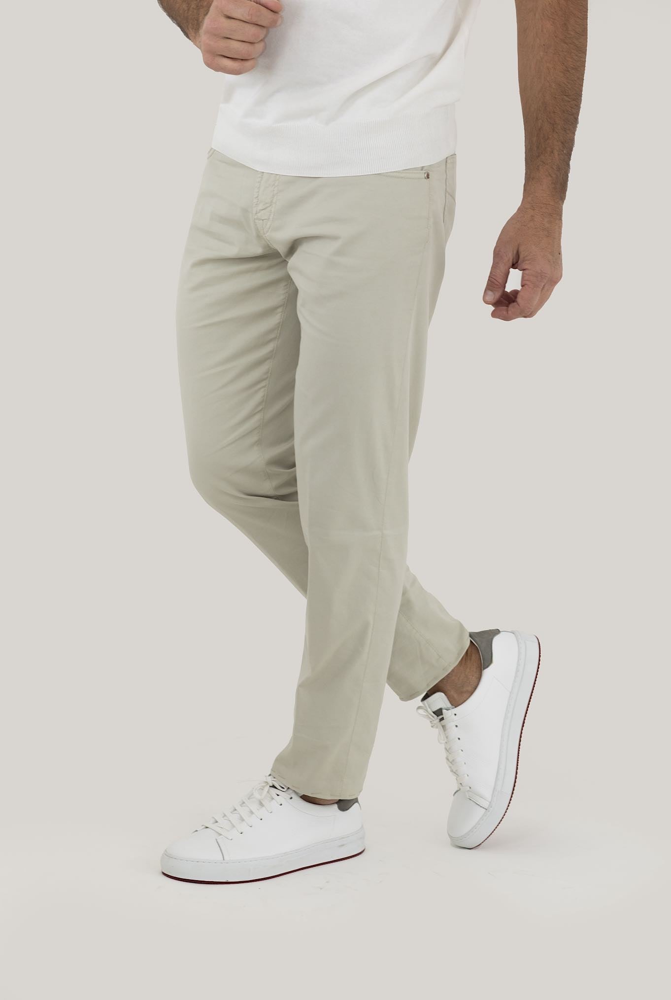 PESCAROLO 5 Pocket Trousers mod. Nerano Cotton Silk Beige