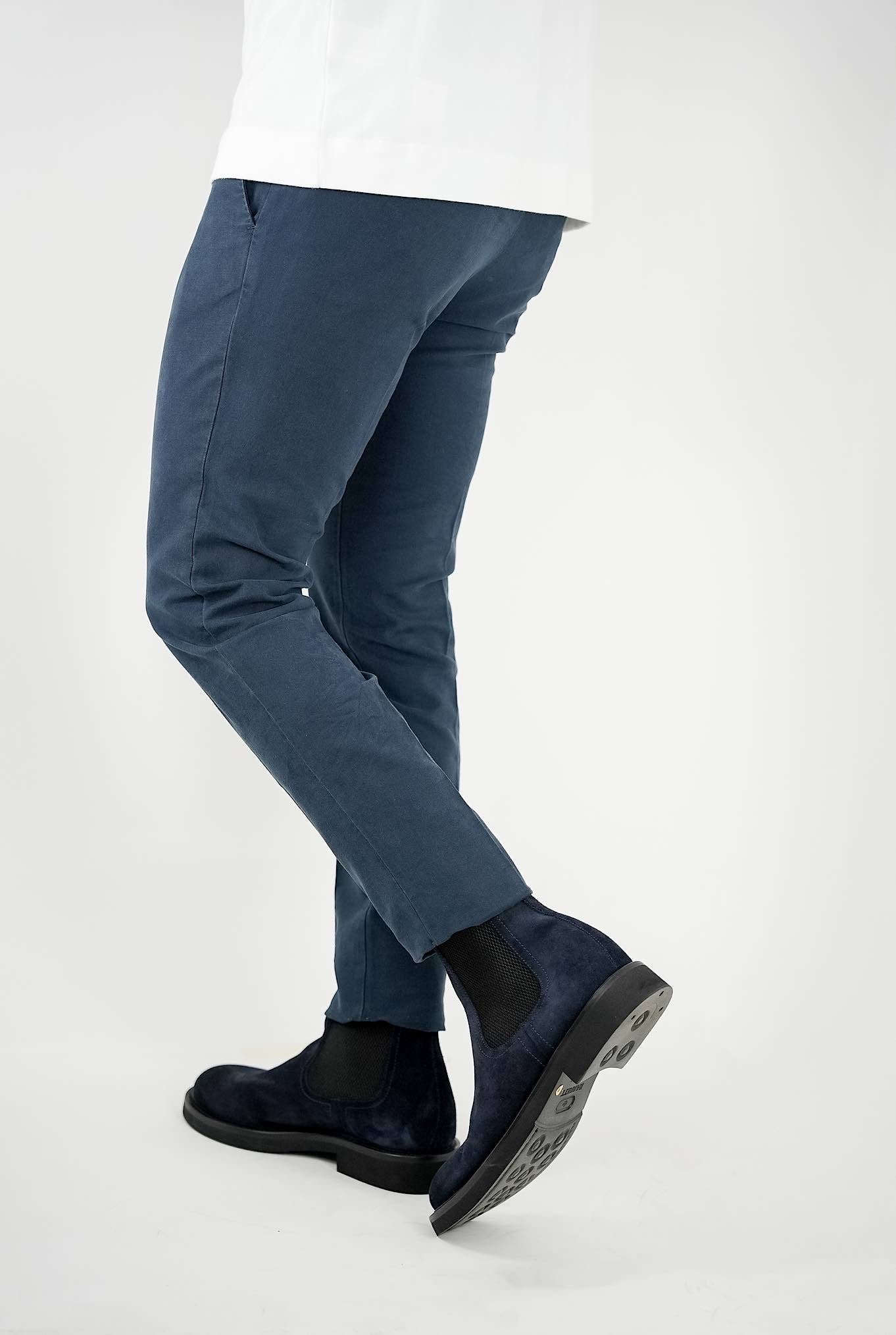 PT Pantaloni Délavé Stretch Slim Cotone e Lyocell Blu