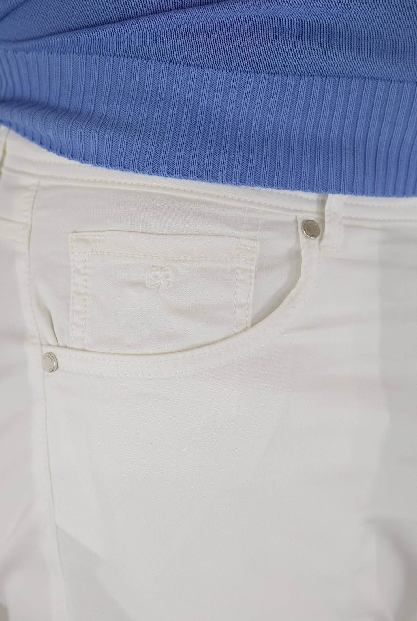 PESCAROLO Pantaloni 5 Tasche mod. Nerano Cotone Seta Bianco