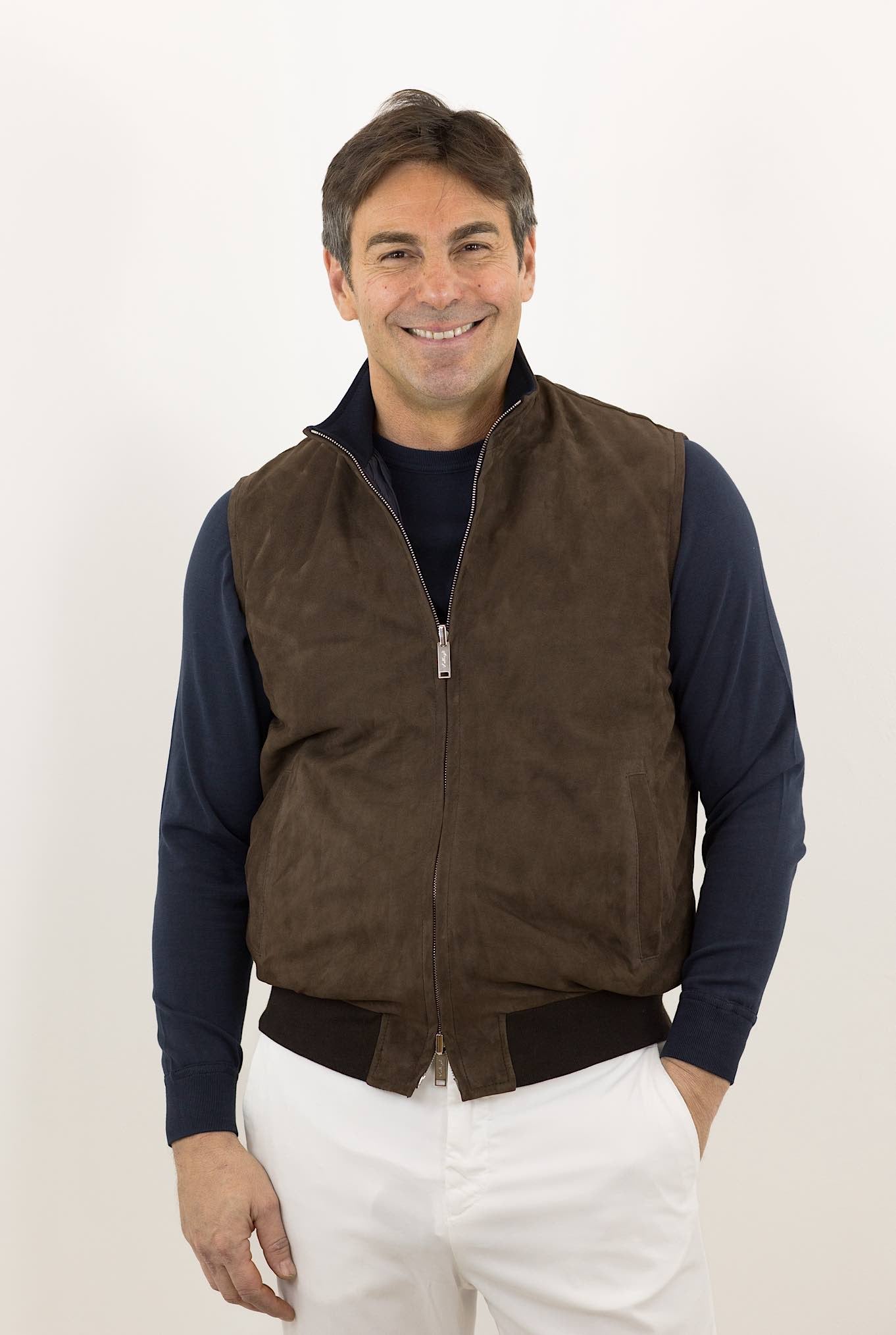 VOLFAGLI ​​Brown and Blue Reversible Vest