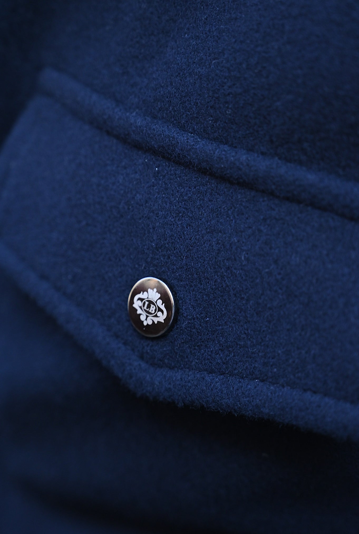 LUIGI BORRELLI Super 180's Navy Blue Wool Overshirt