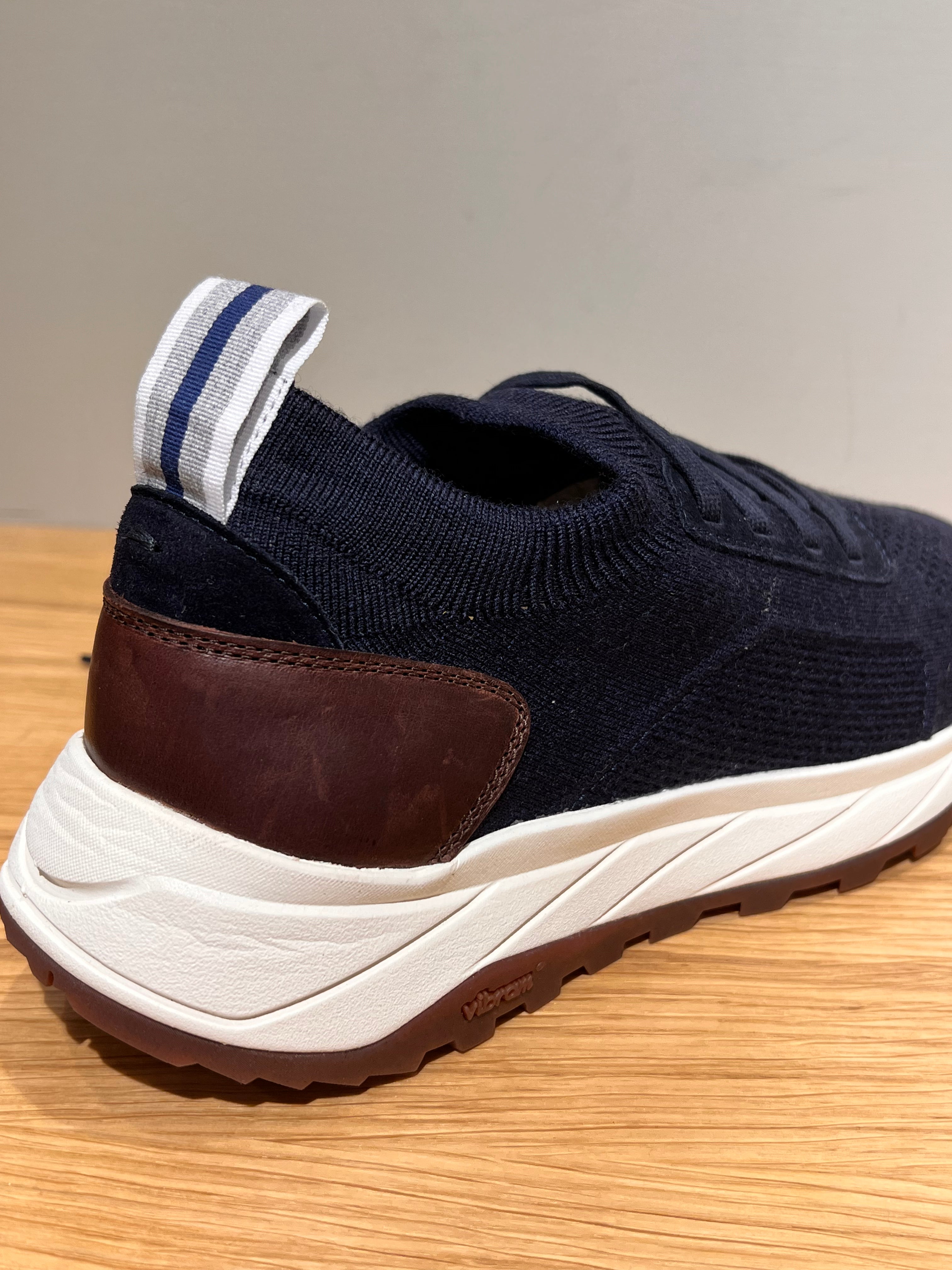 FEDELI Blue Wool Knit Sock Sneaker