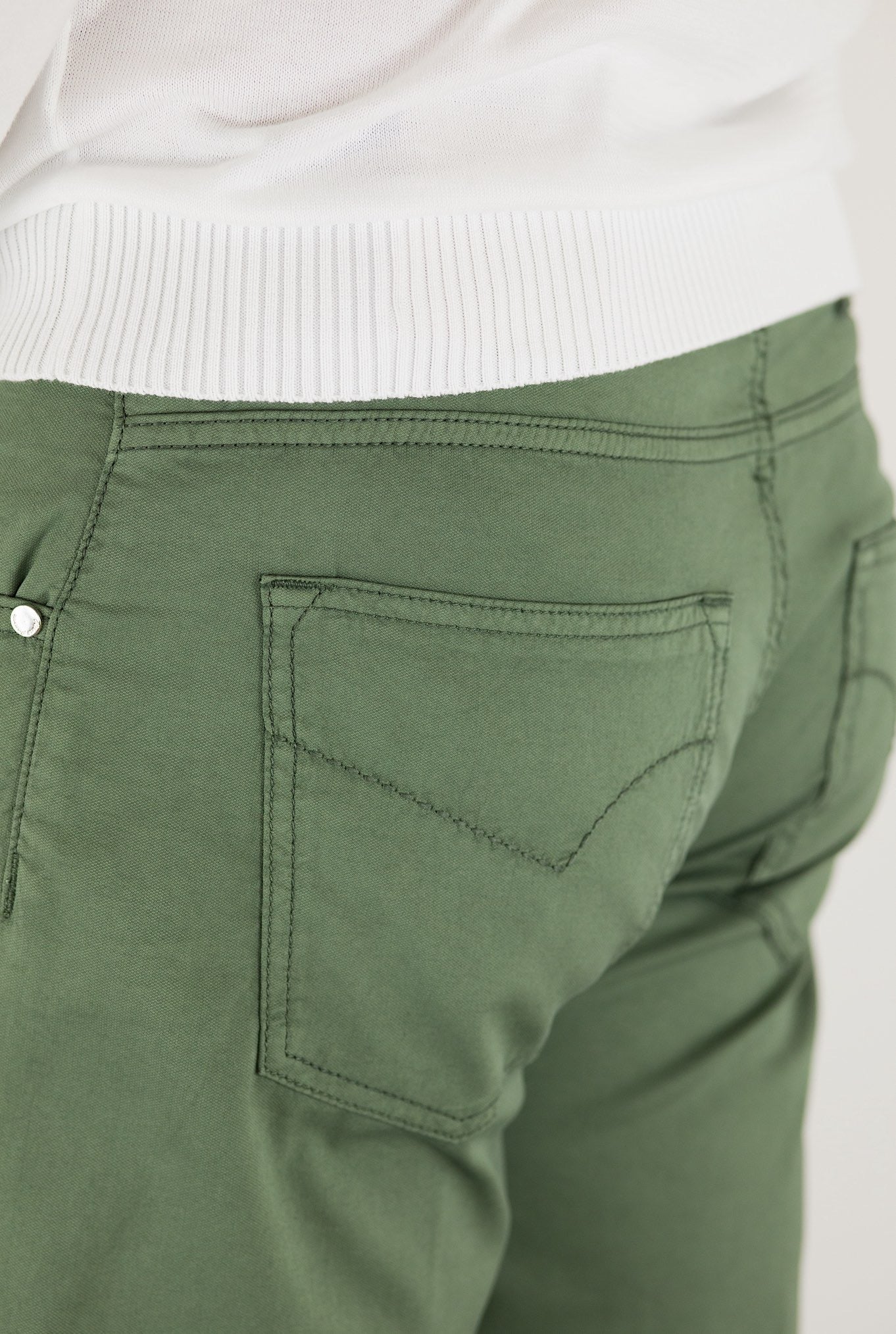 PESCAROLO Pantaloni 5 Tasche mod. Nerano Cotone Seta Verdi
