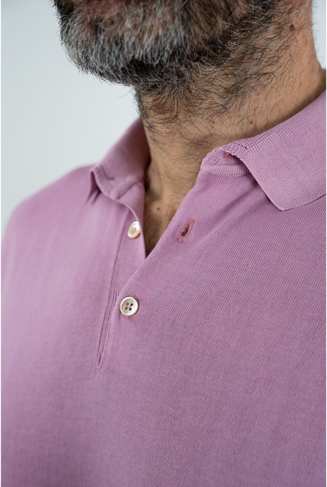 GUARINO Polo Short Sleeves Cotton Crêpe Antique Pink