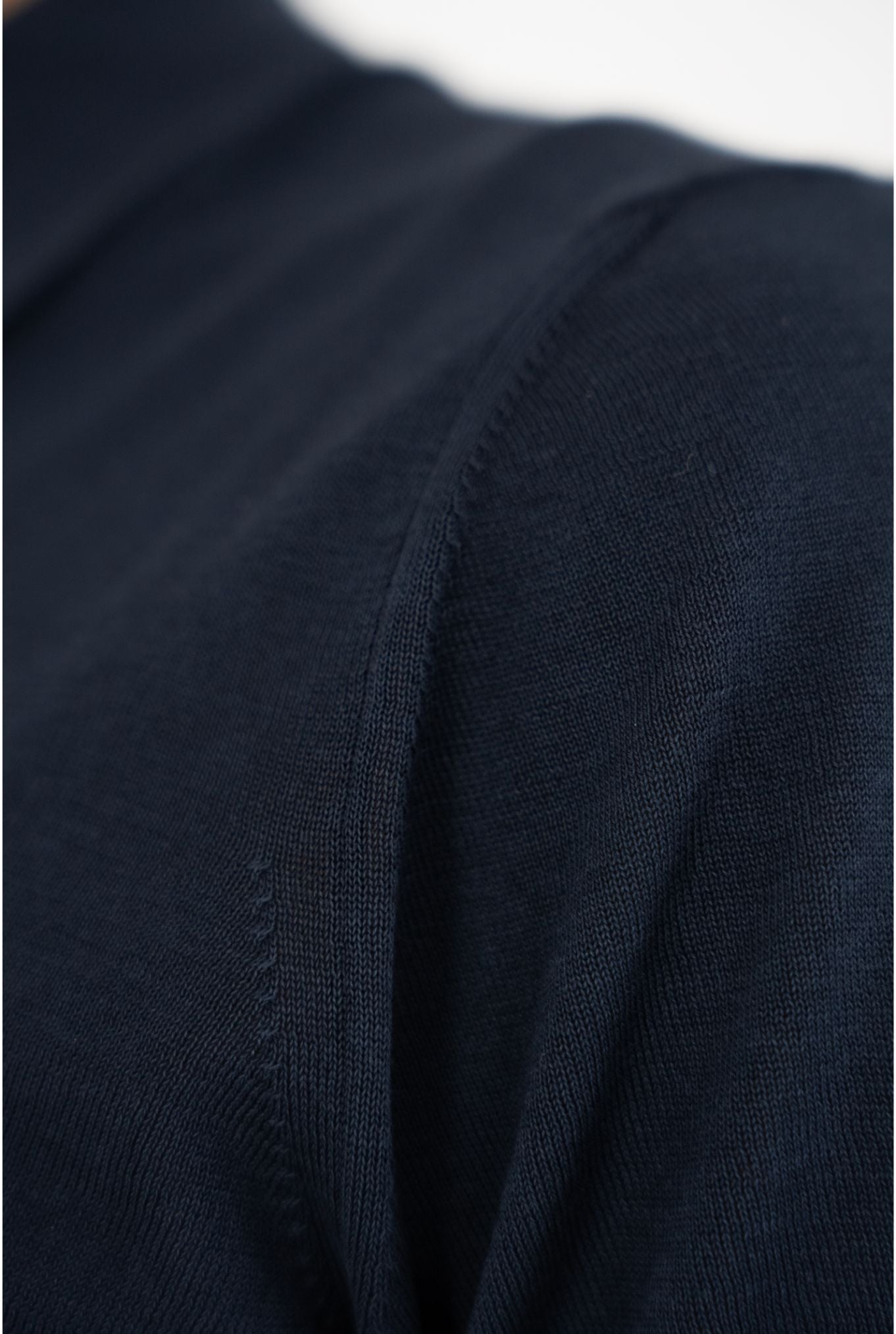 DRUMOHR Dark Blue Crêpe Cotton Short Sleeves Polo Shirt