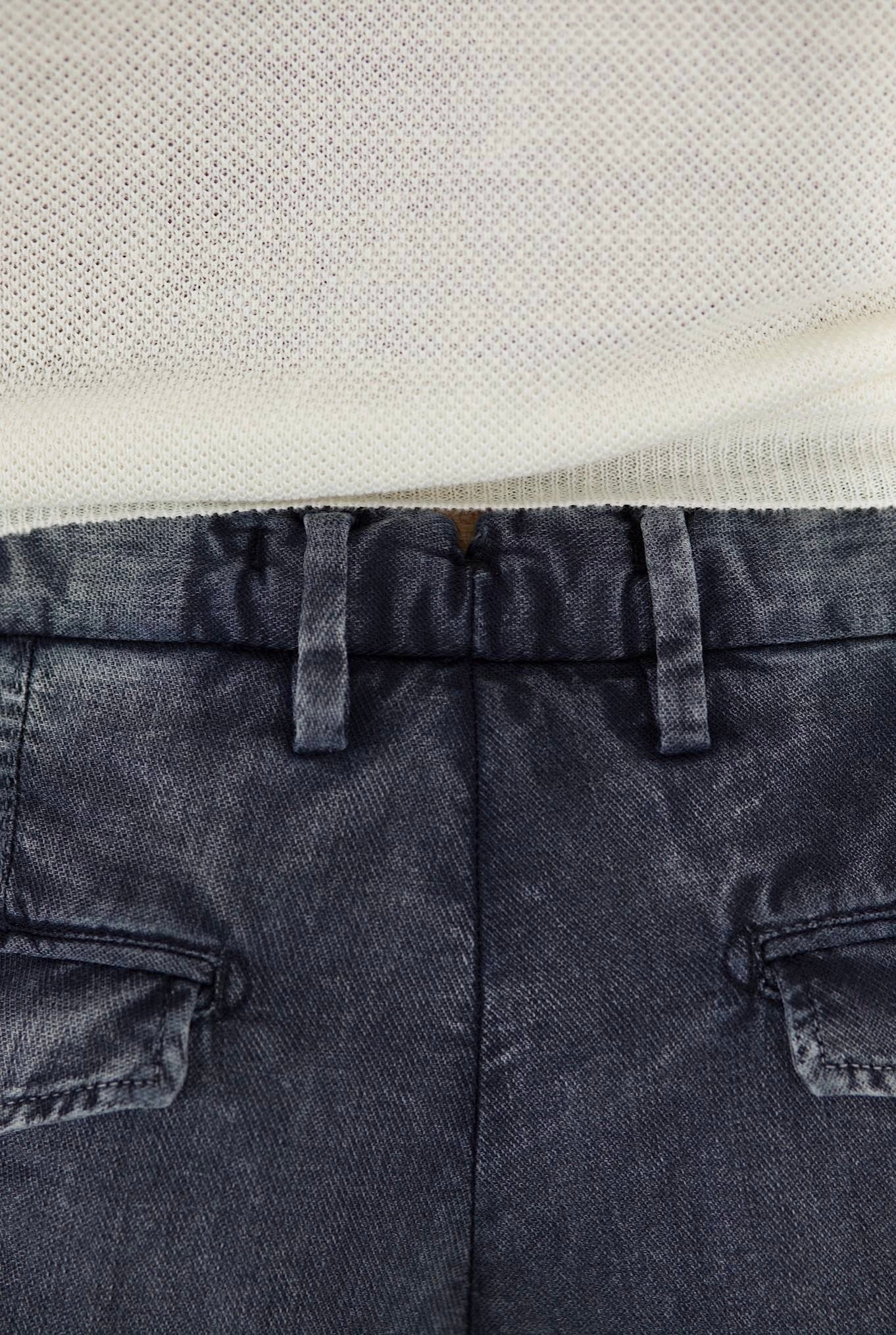 MYTHS Pantaloni Washed Cotone Lino Blu