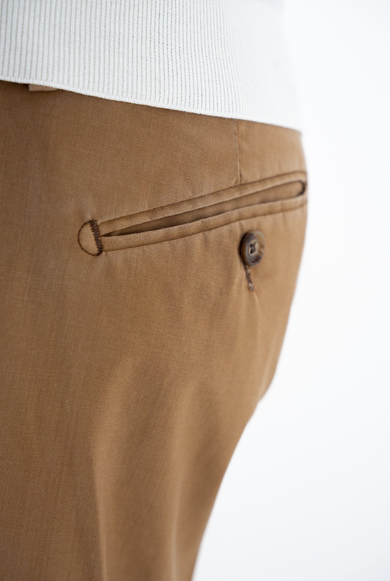 MYTHS Fresco Wool Trousers with Tobacco Pleats