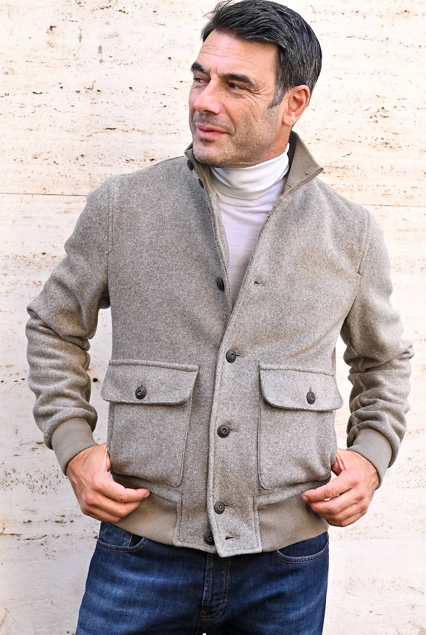 STEWART Dove Gray Cloth Jacket