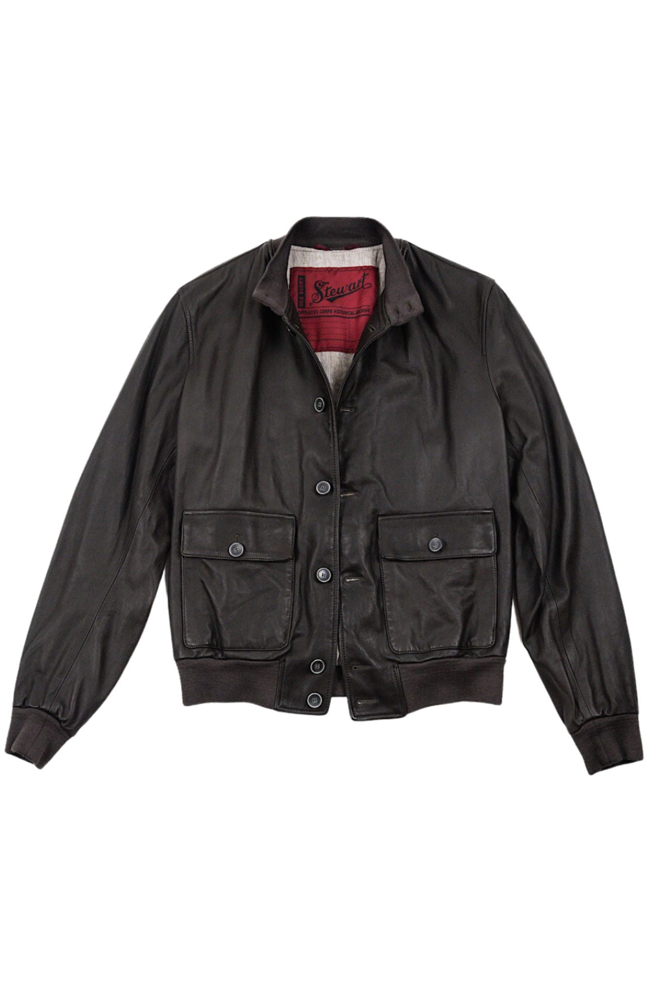 STEWART Random dark brown leather jacket