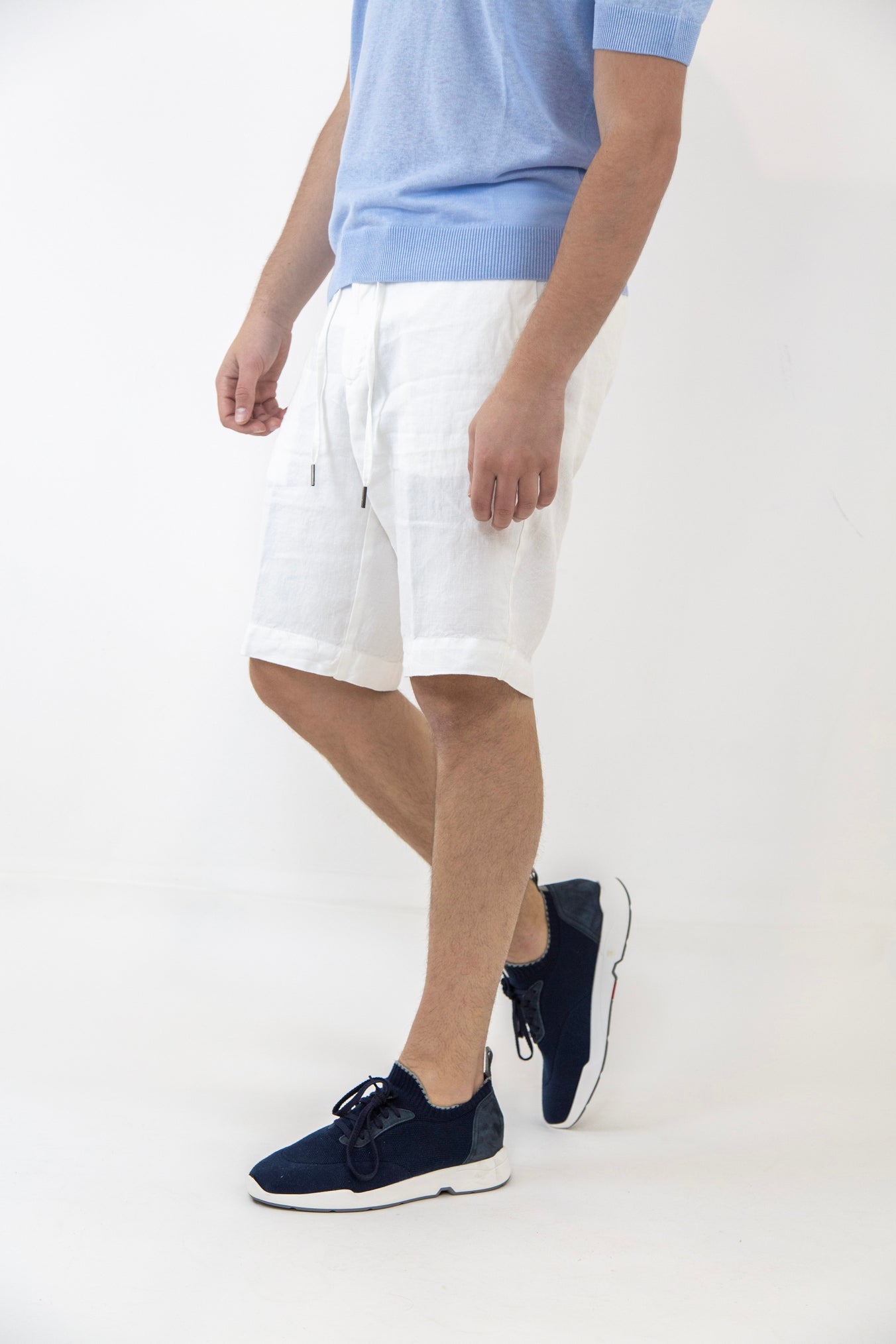 GUARINO Bermuda Shorts with Drawstring White Linen