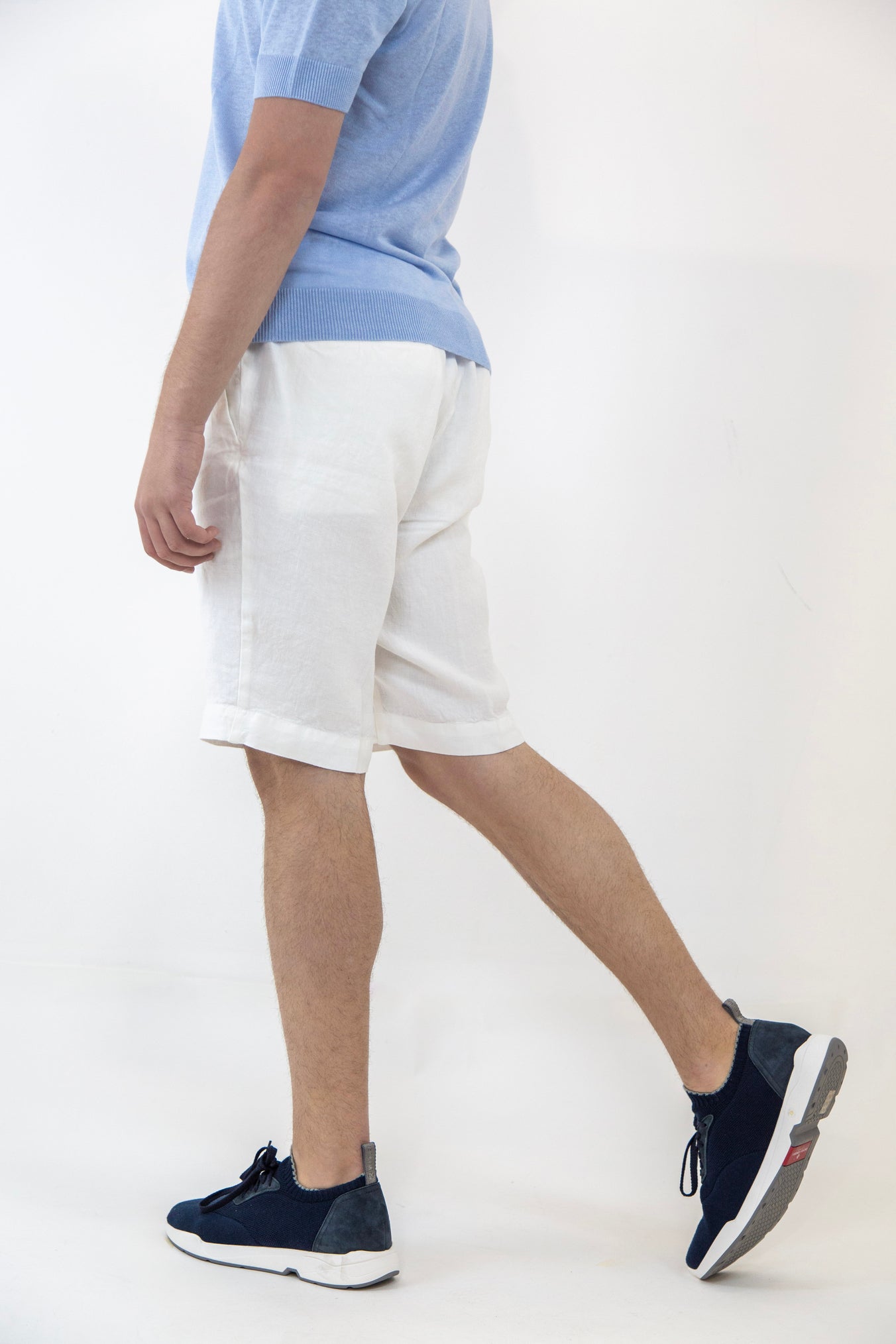 GUARINO Bermuda Shorts with Drawstring White Linen