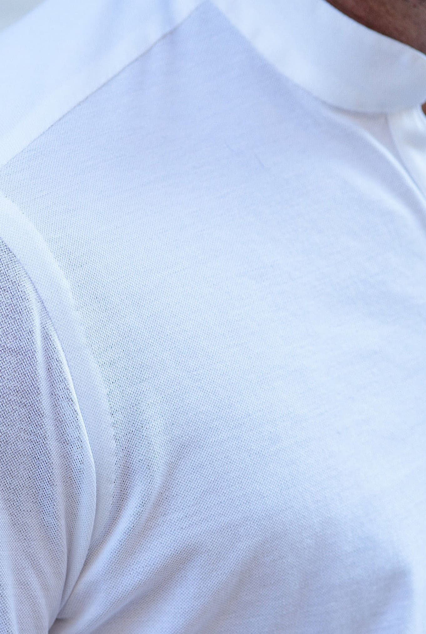 KITON White Long Sleeve Korean Collar Polo Shirt