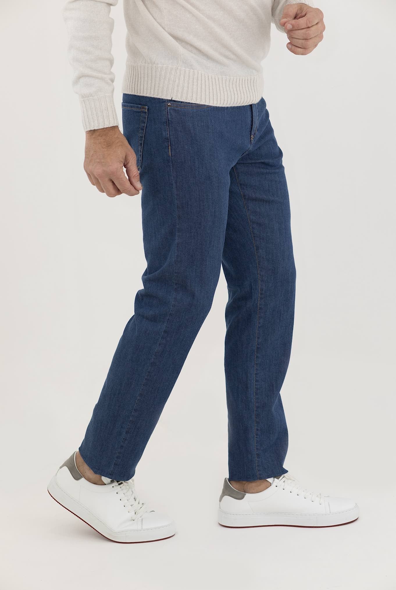 CANALI Jeans 5 Tasche Indaco Naturale Denim Medio