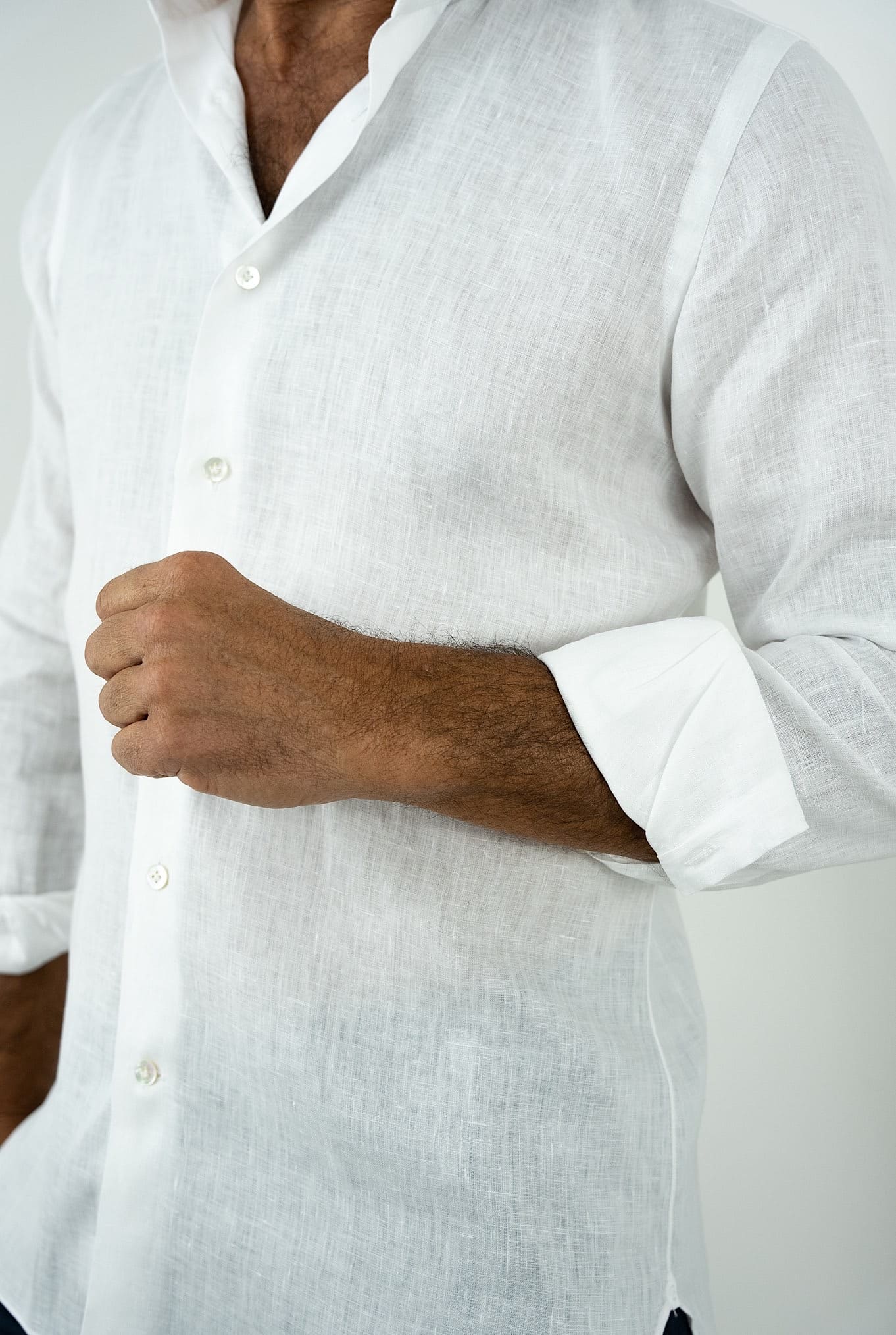 BORRIELLO Shirt in White Linen