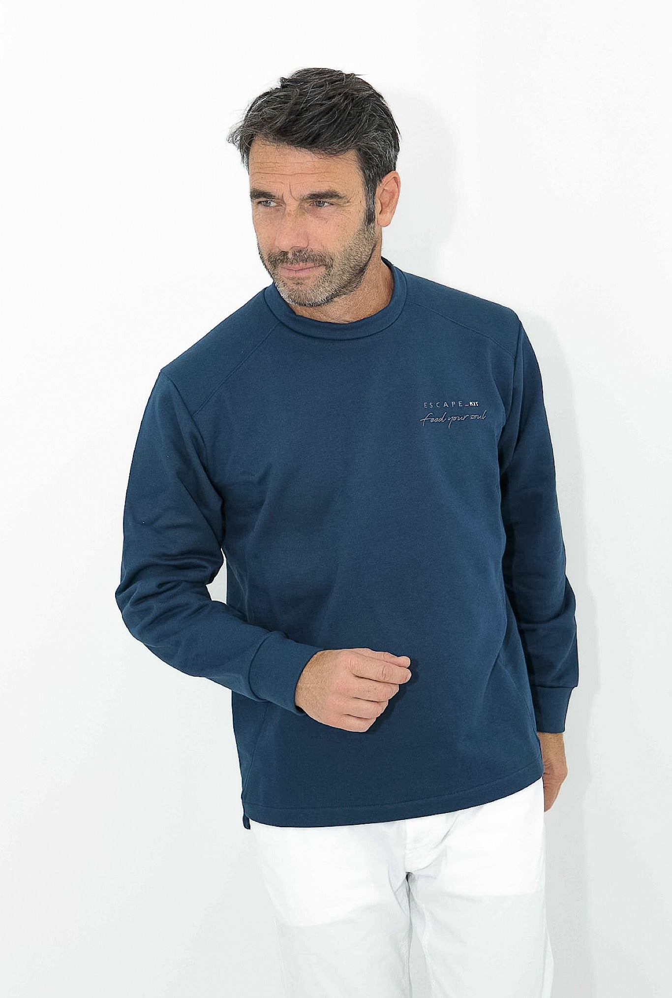 SEASE Blue Crew Neck Sweatshirt