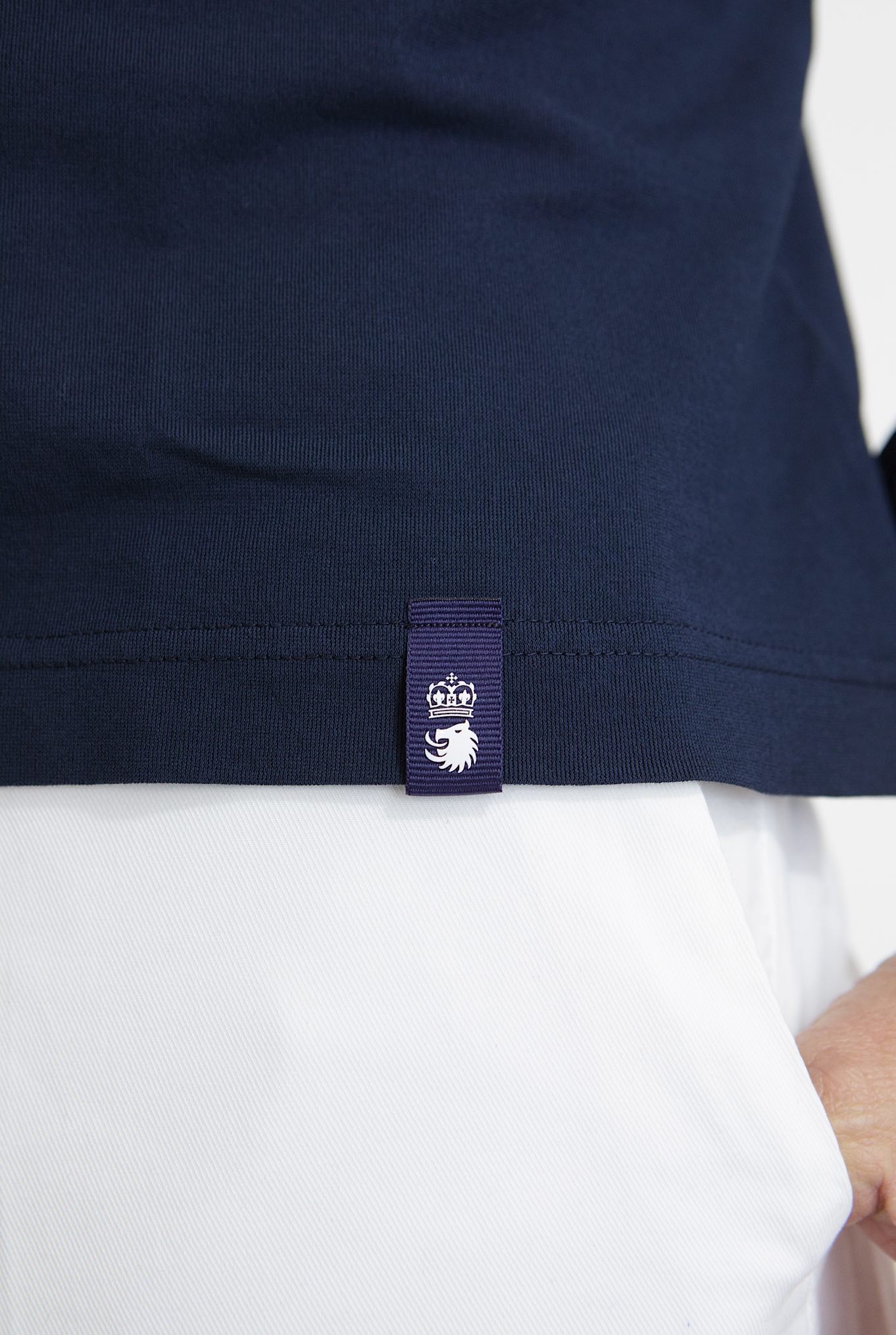 DRUMOHR Polo ML Frosted Crepe Cotton Blu Navy