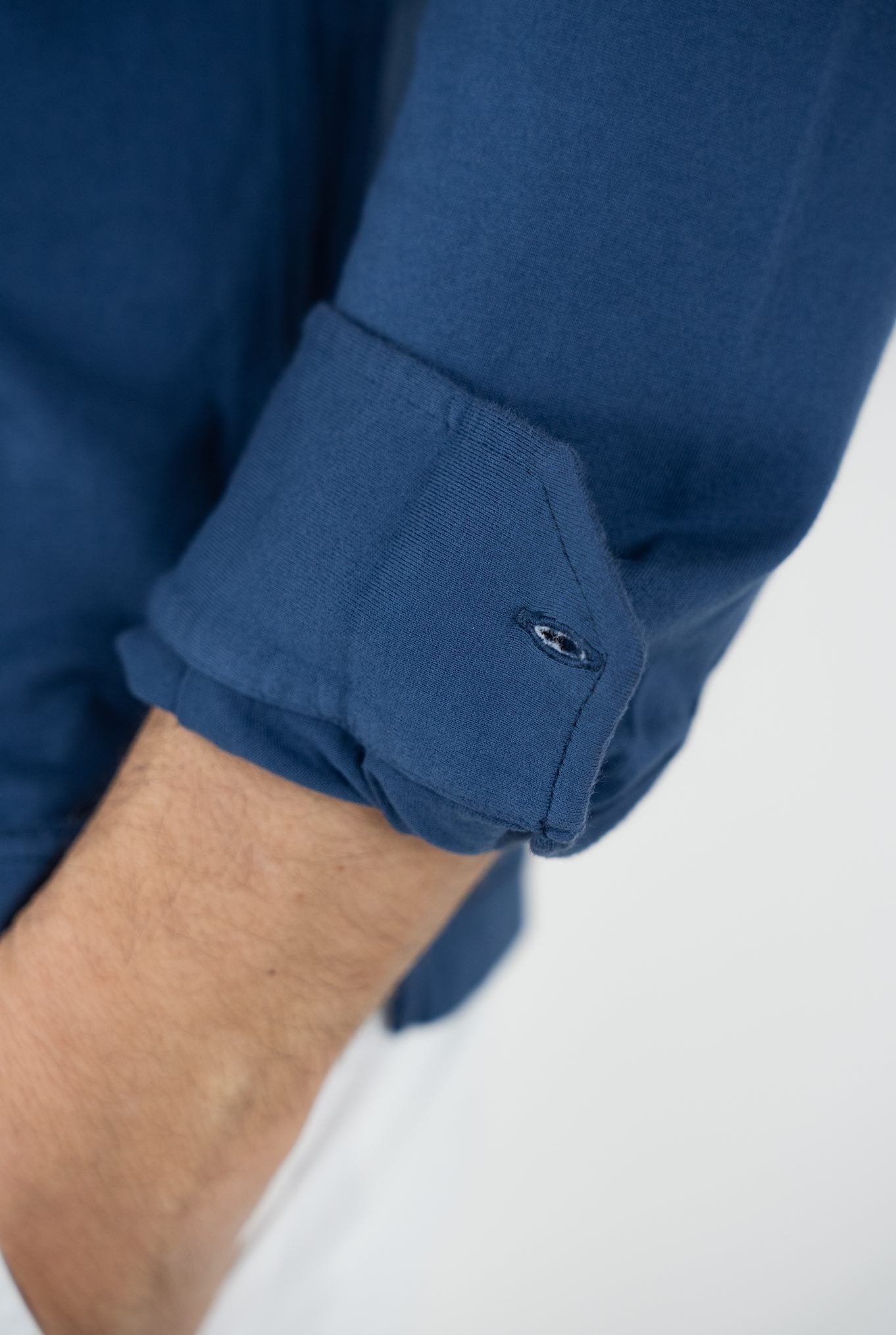 FEDELI Polo Long Sleeves mod. Zero Cotton Blue