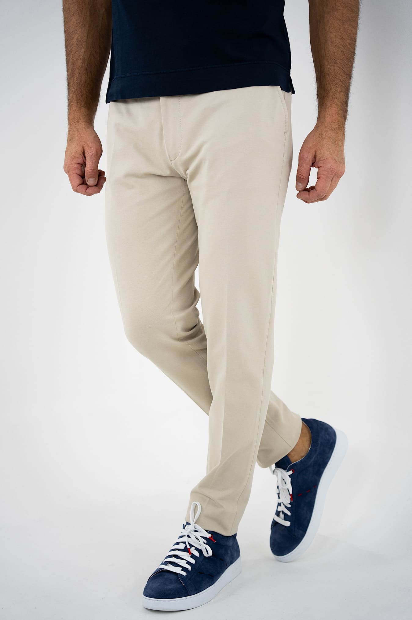 CIRCOLO 1901 Pantaloni Jersey di Cotone Piquet Beige