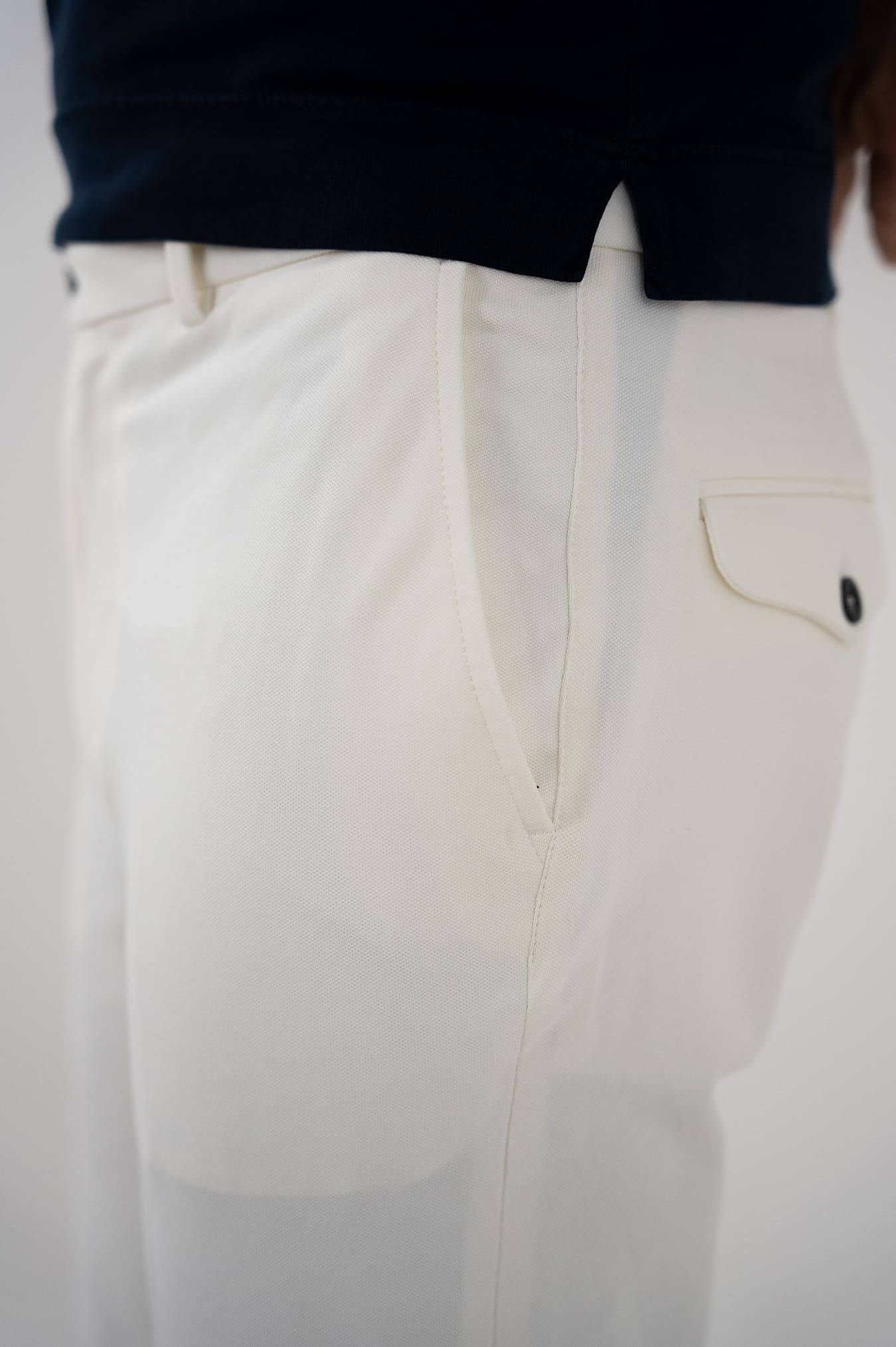 CIRCOLO 1901 Pantaloni Jersey di Cotone Piquet Panna