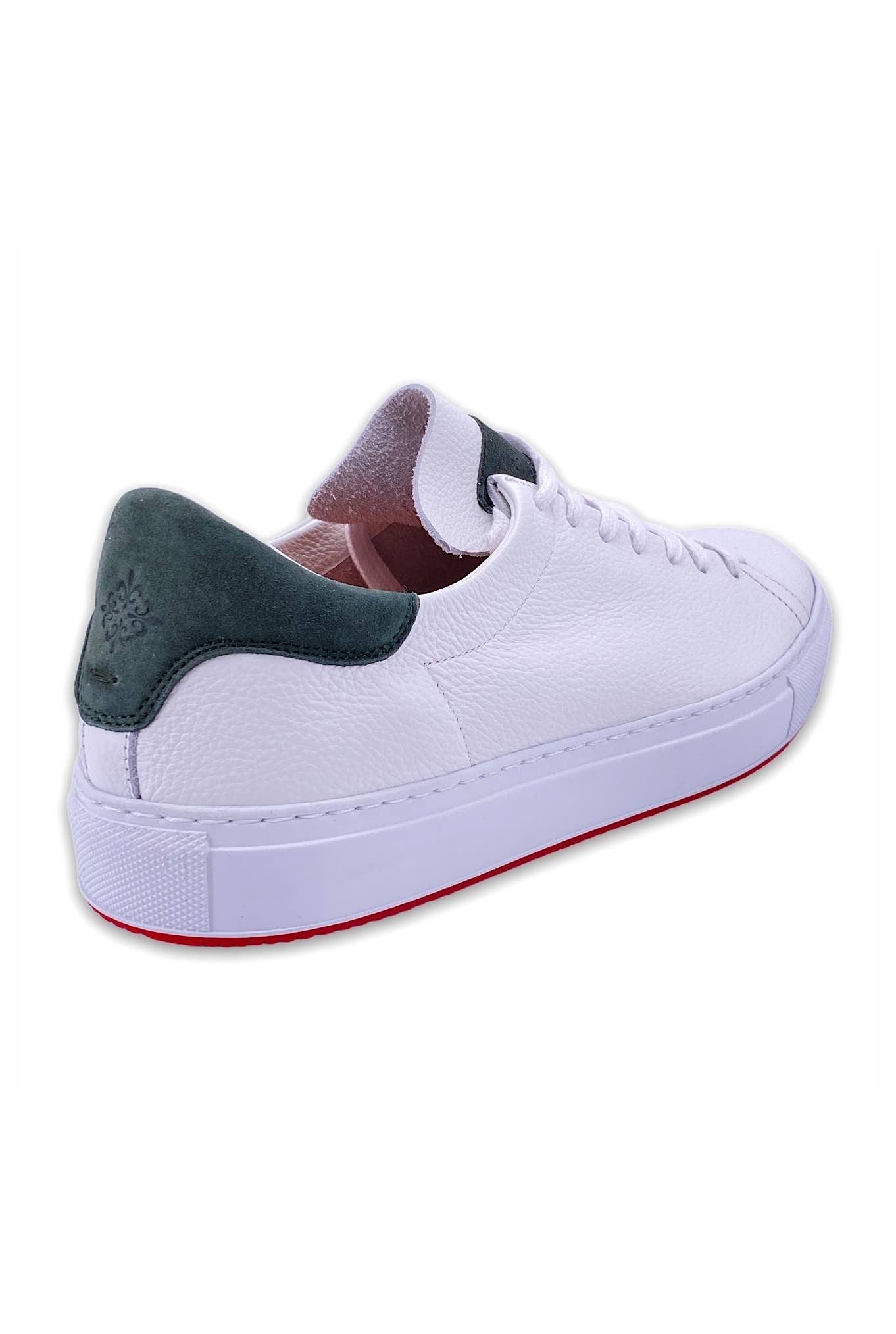 ANDREA VENTURA Sneakers Pelle Cervo Bianco Verde