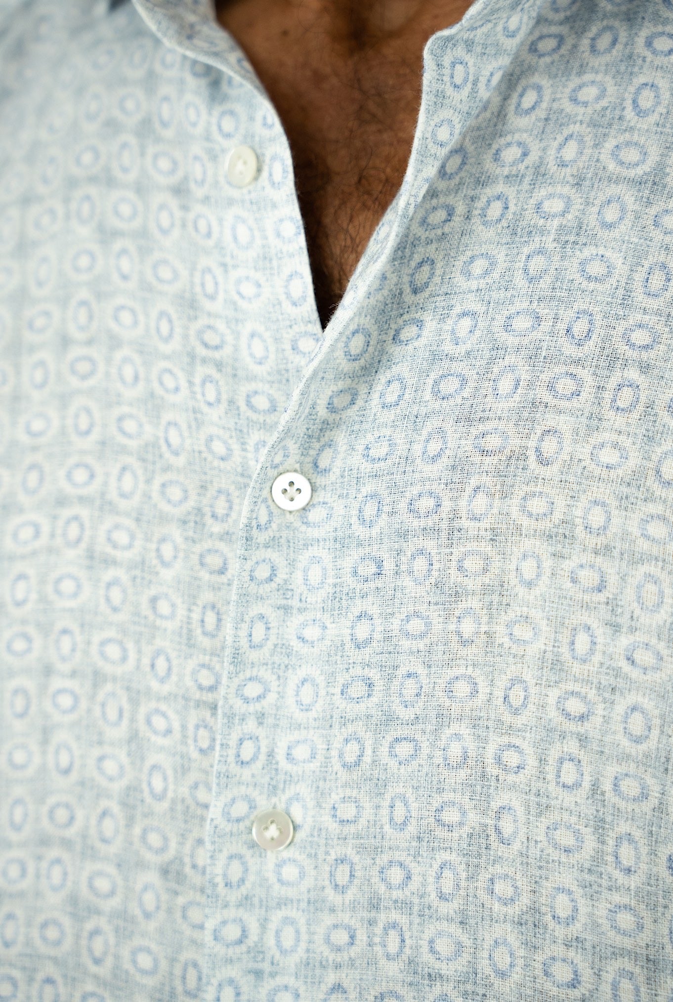 BORRIELLO Patterned Linen Shirt