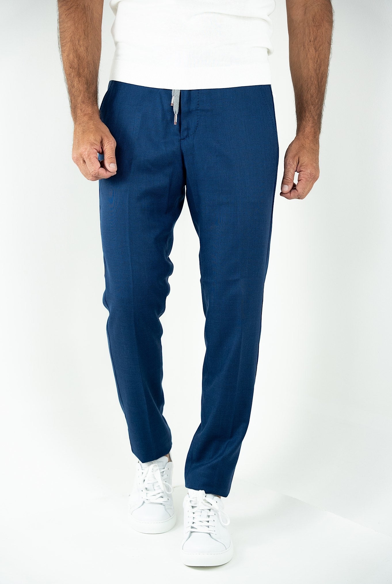 MARCO PESCAROLO Pantaloni con Coulisse Lana super 160's Blu chiaro