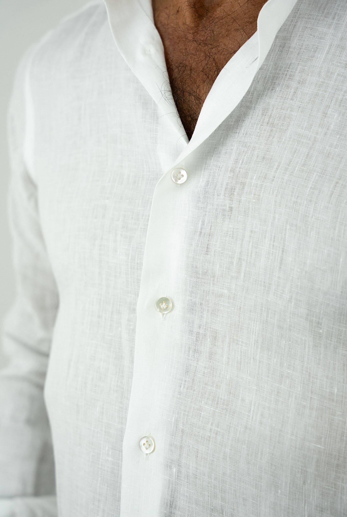 BORRIELLO Camicia in Lino Bianco