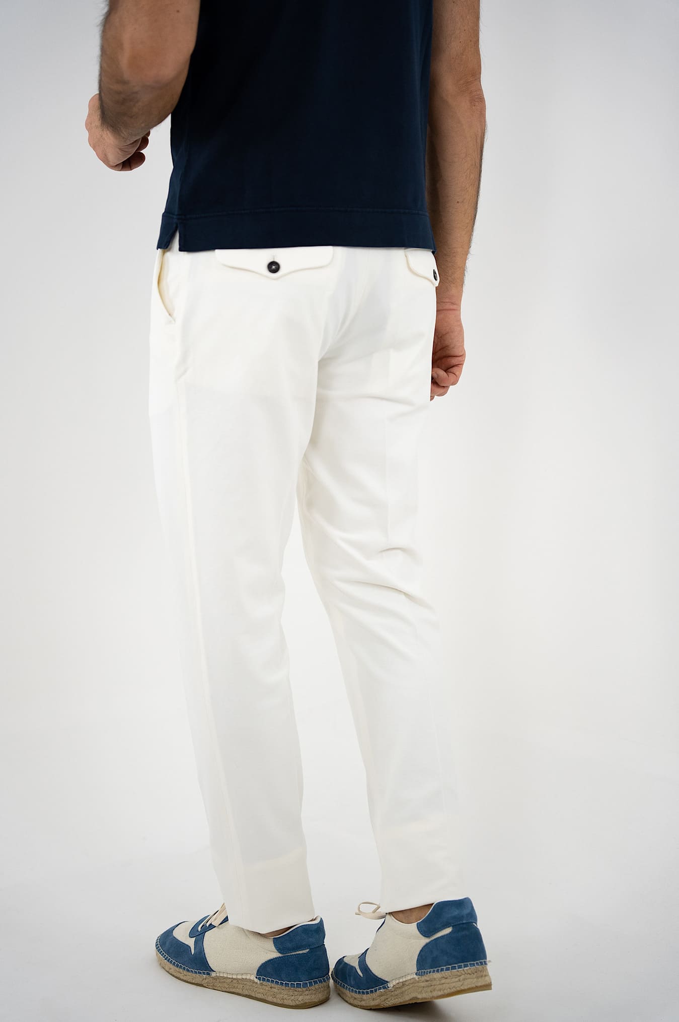 CIRCOLO 1901 Cream Piquet Cotton Jersey Trousers