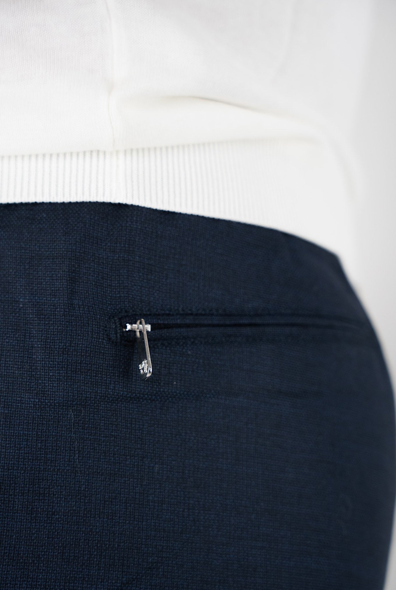 MARCO PESCAROLO Trousers with Drawstring Super 130's Dark Blue Wool