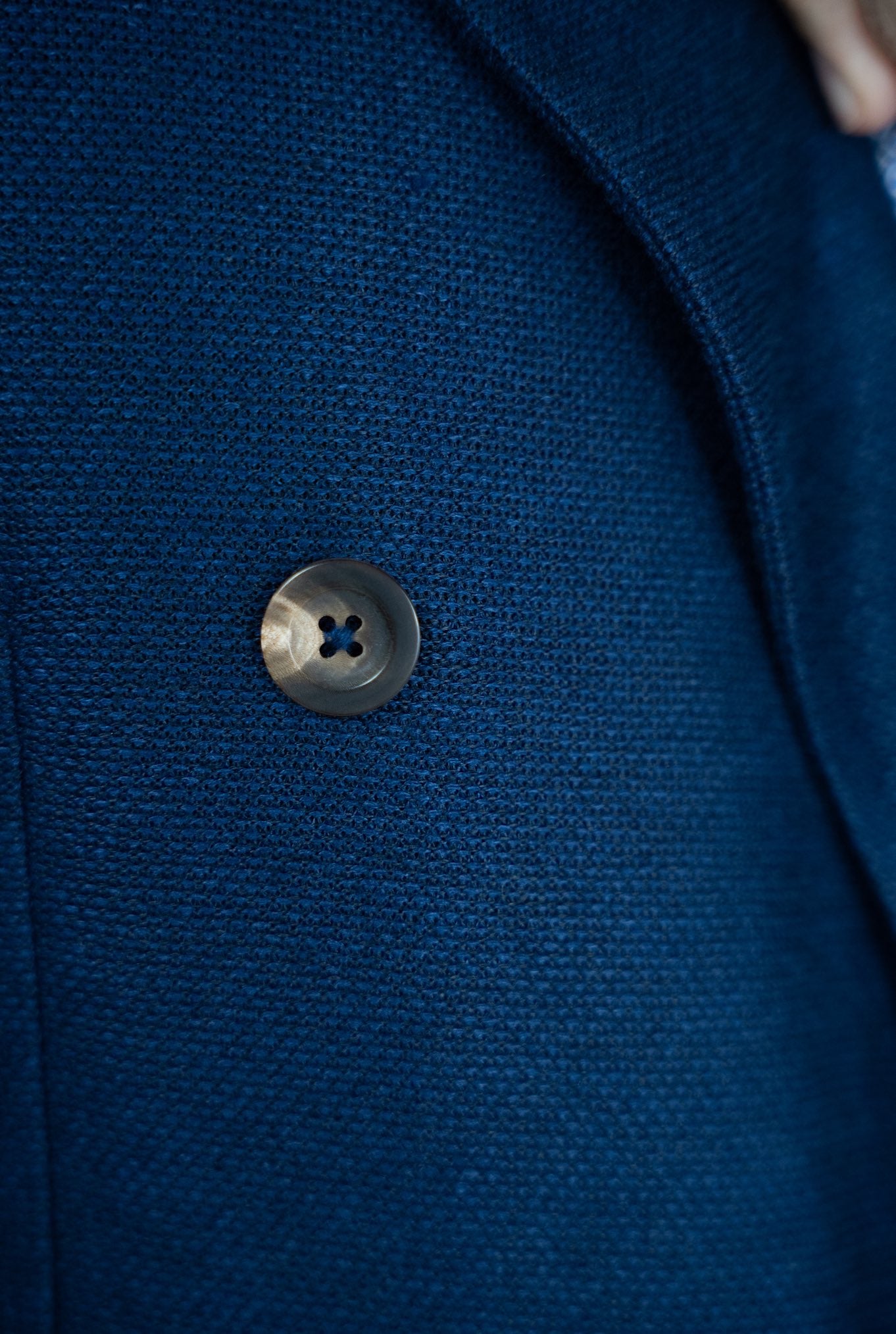 CIRCOLO Blue Linen Double-Breasted Jacket