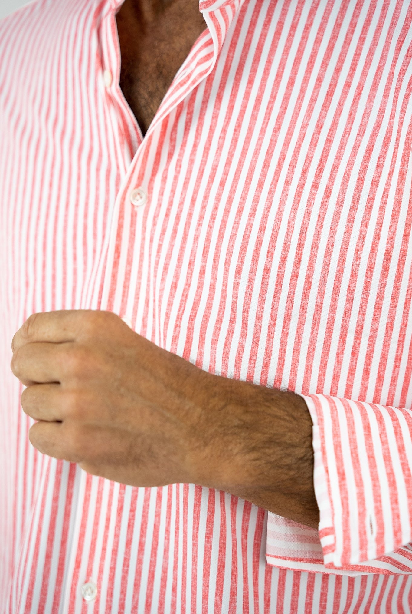 FFF Active High Tech Stretch Red Striped Shirt