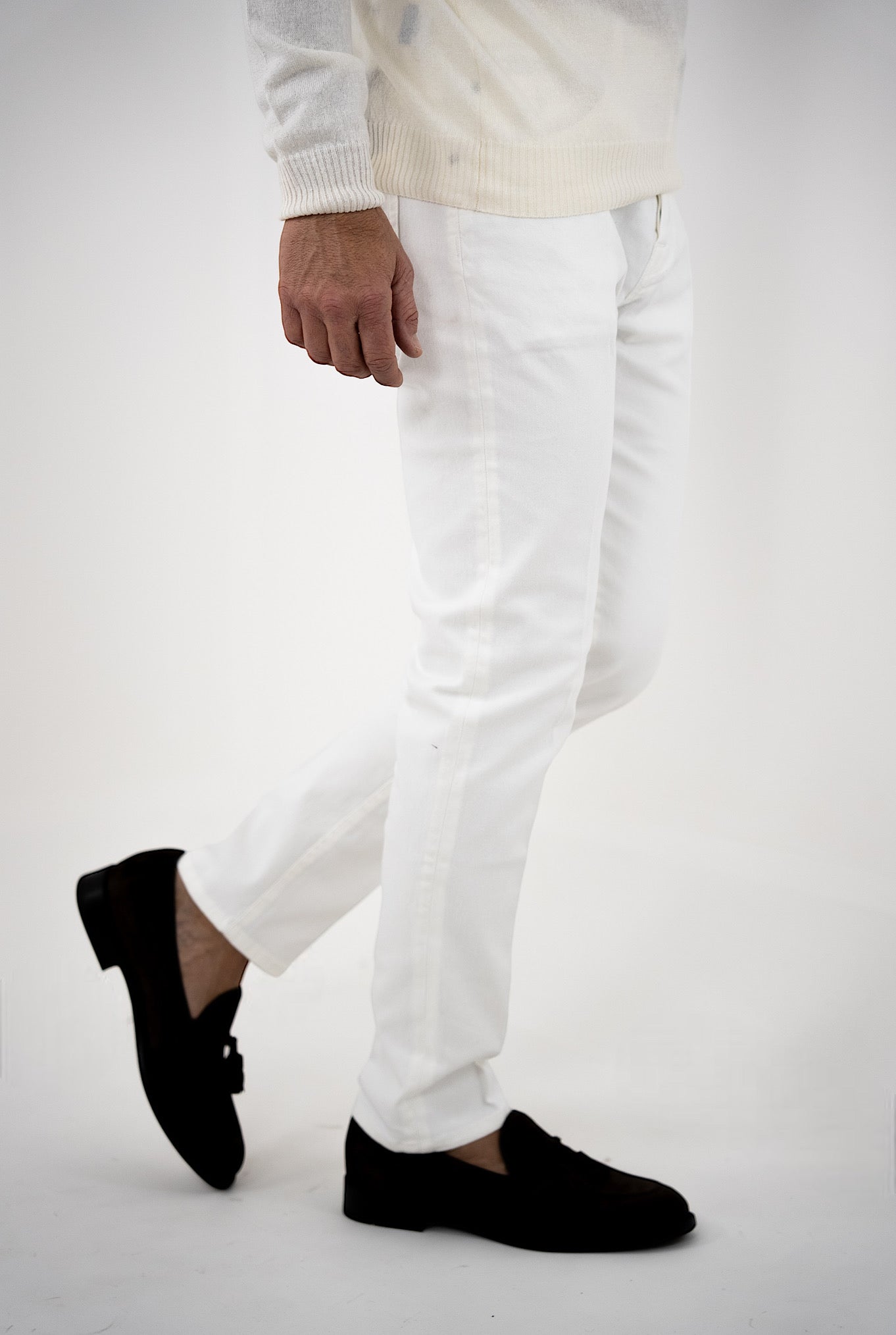 JACOB COHEN Scott Cropped Carrot Fit Pants White LIMITED EDITIONS