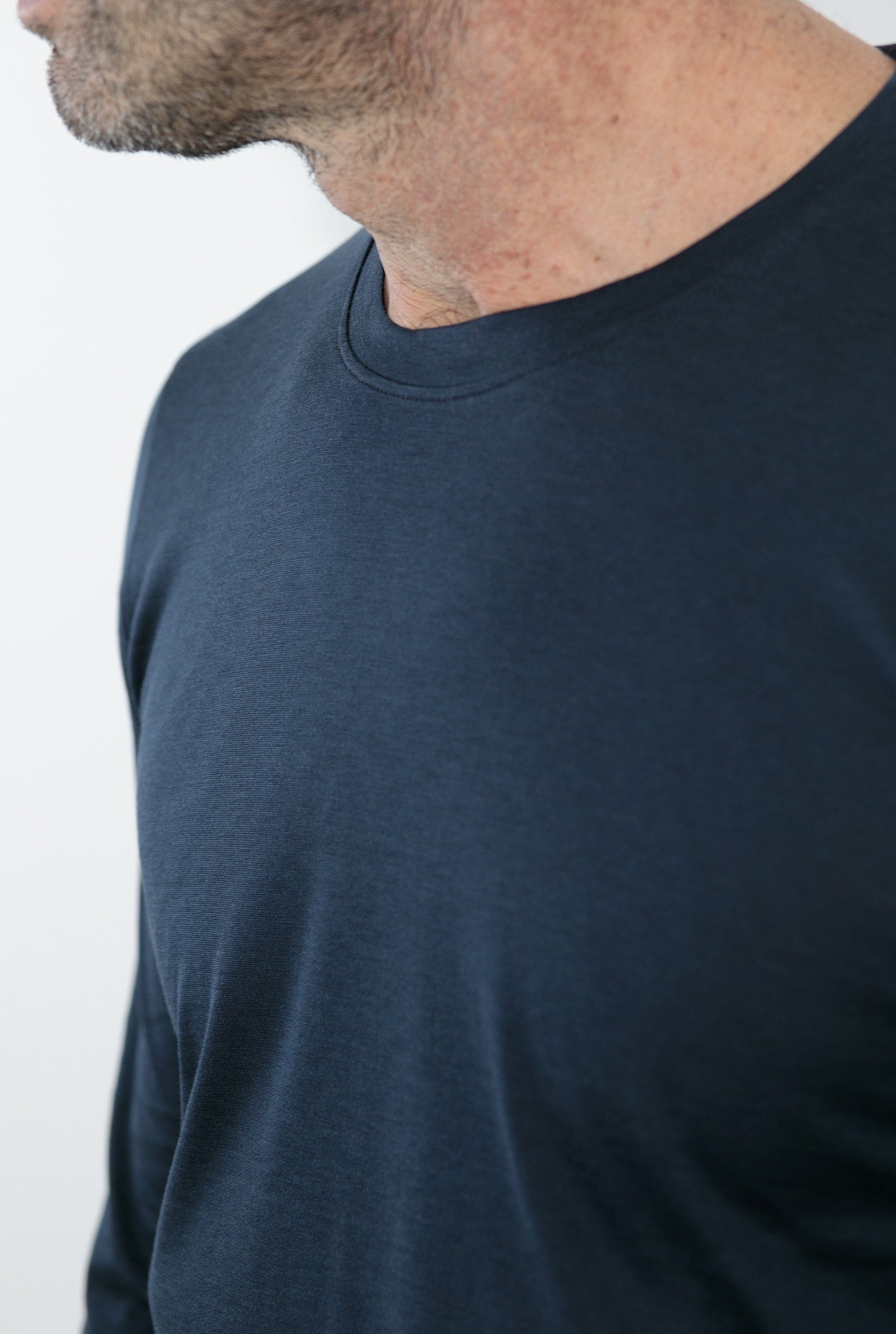 MARCO PESCAROLO T-Shirt Manica Lunga Seta Cotone Blu