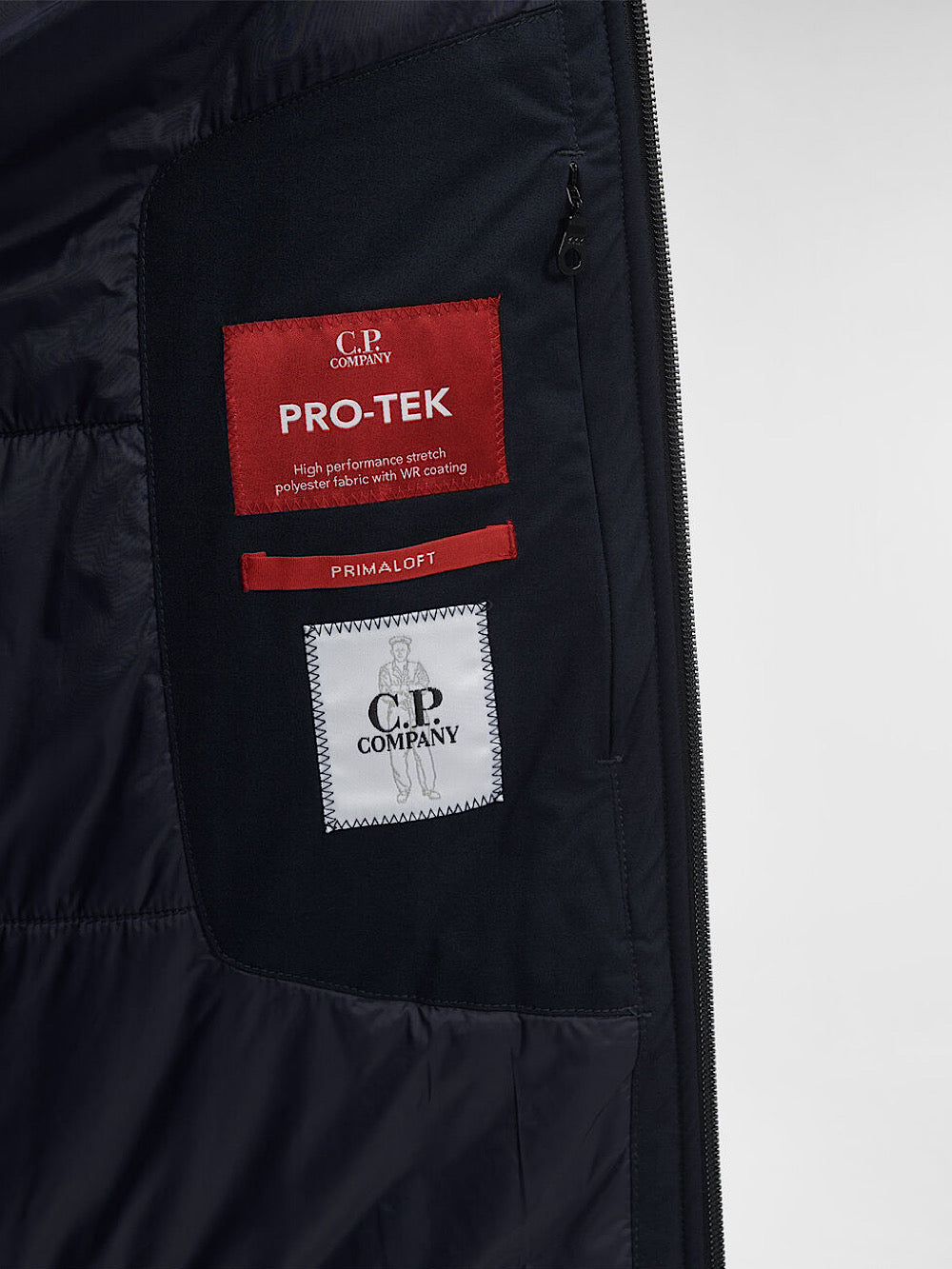 CP Company Navy blue padded jacket with hood