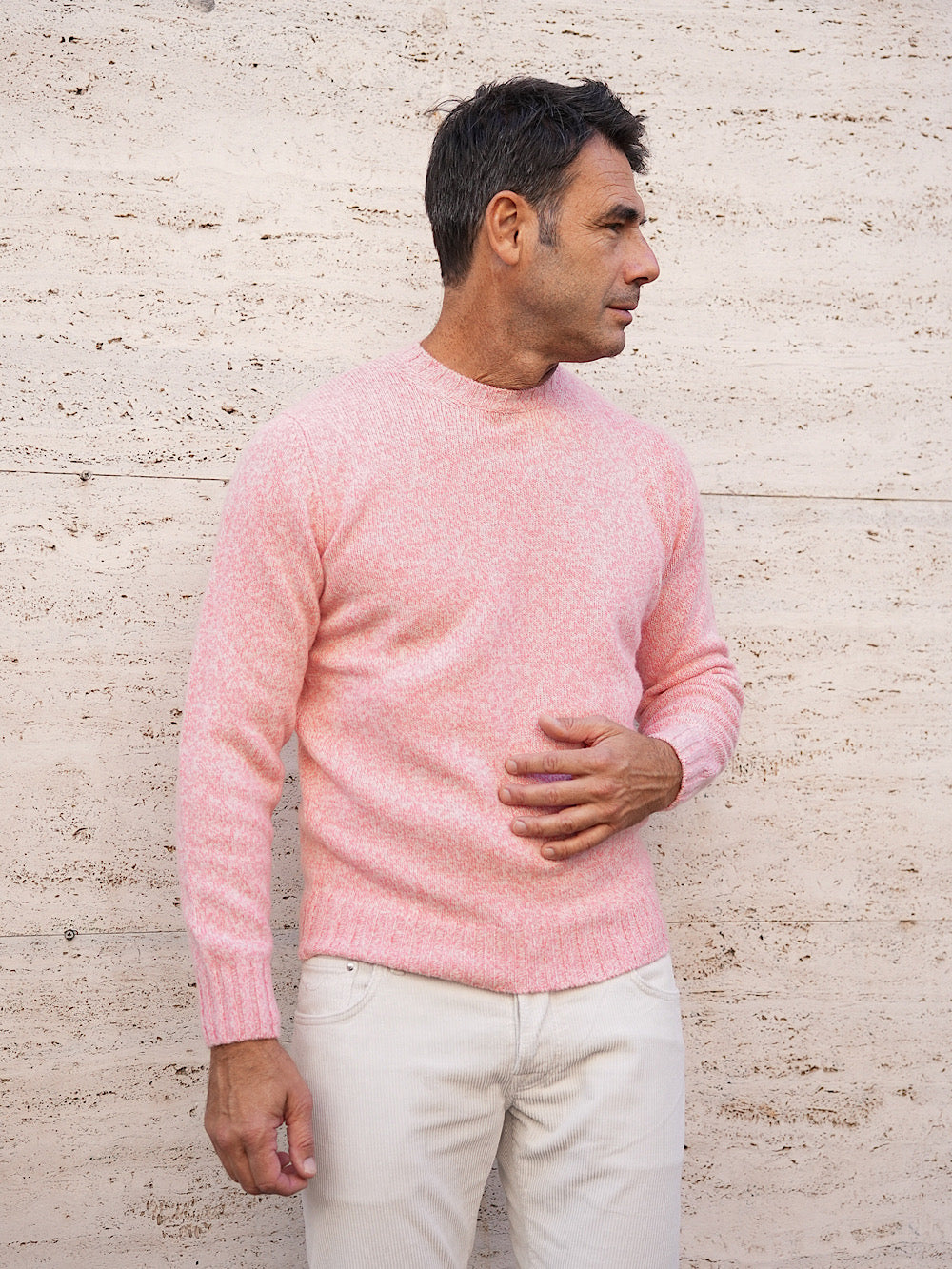 GUARINO Crewneck Wool Cashmere pink mélange