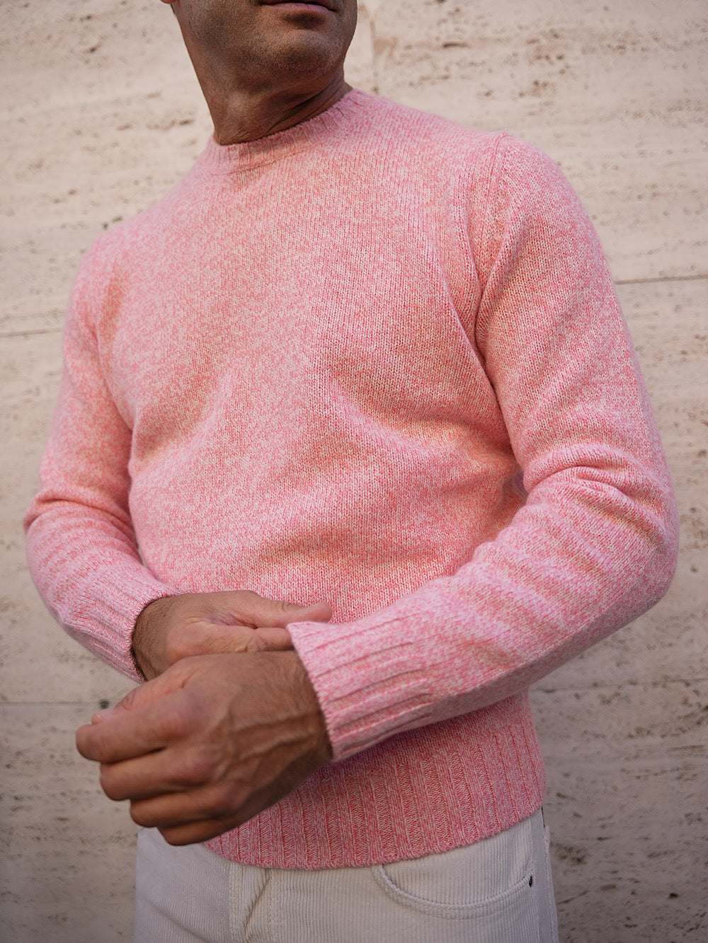 GUARINO Crewneck Wool Cashmere pink mélange