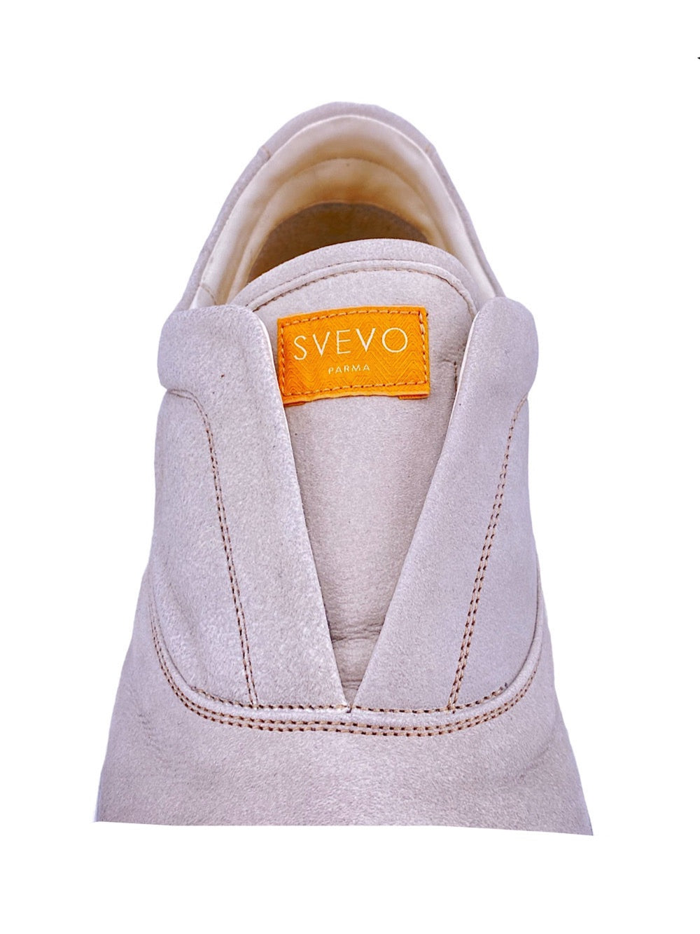 Svevo white suede slip on sneaker