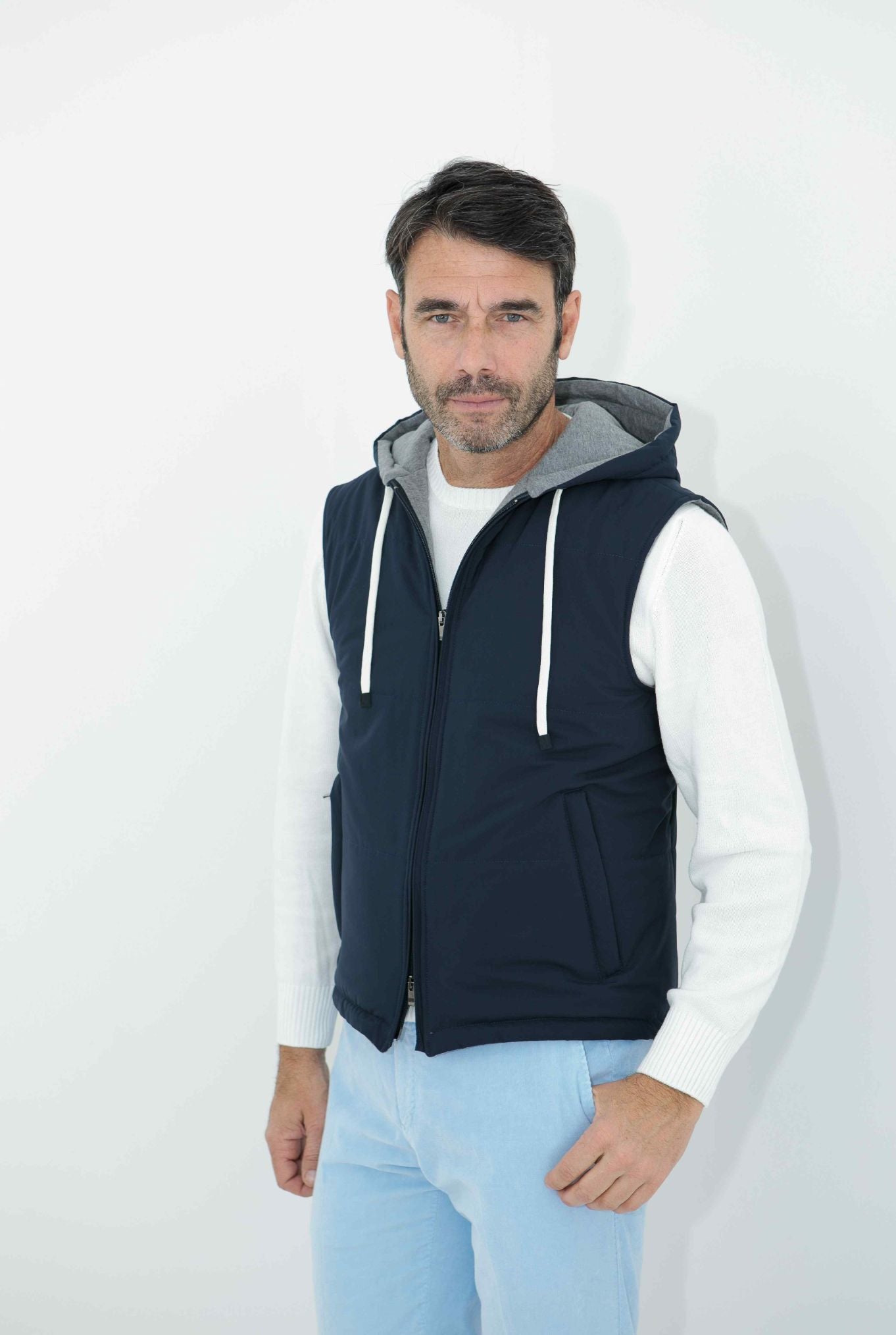 GUARINO Vest with Blue Hood
